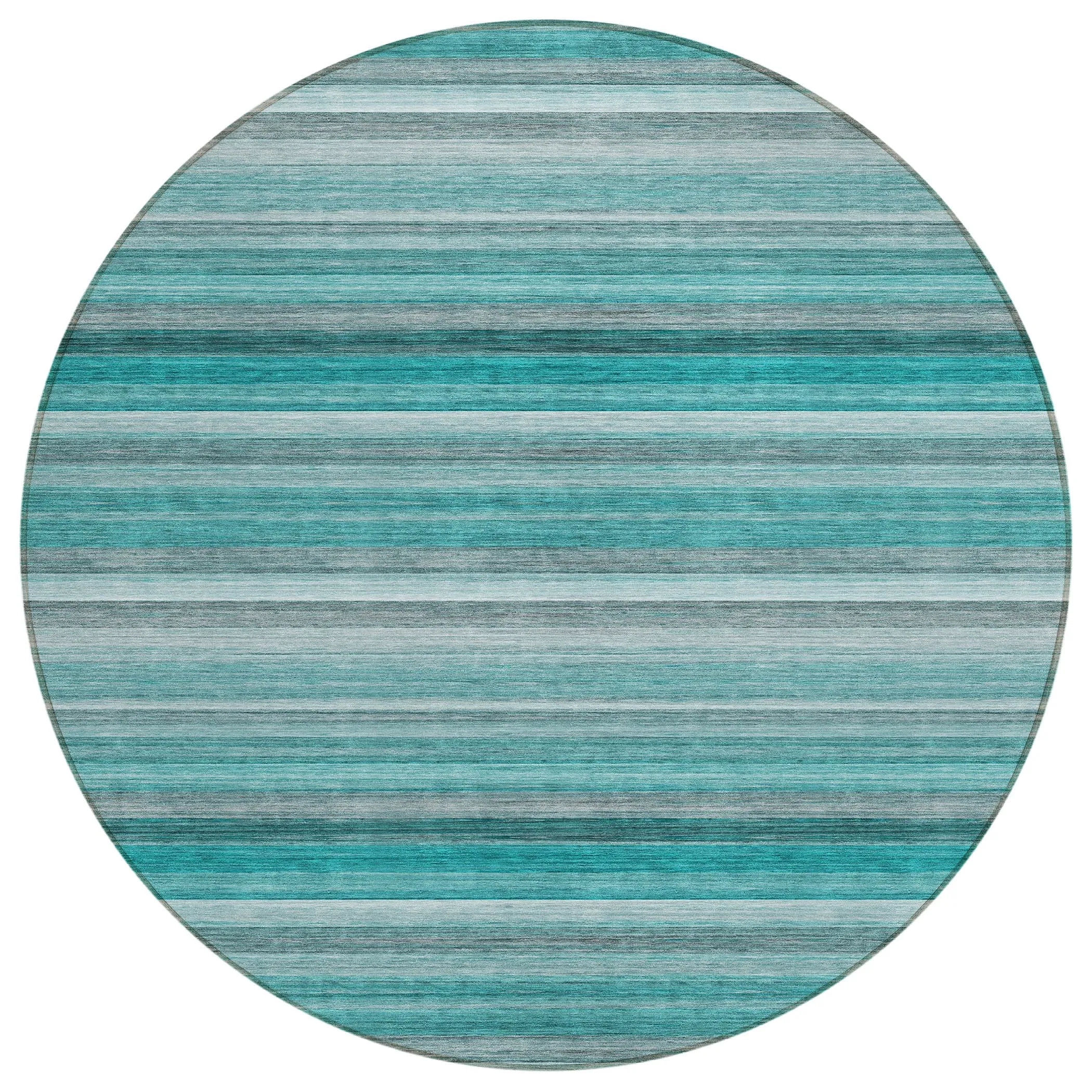 Machine Washable Indoor/ Outdoor Ombre Stripes Chantille Rug
