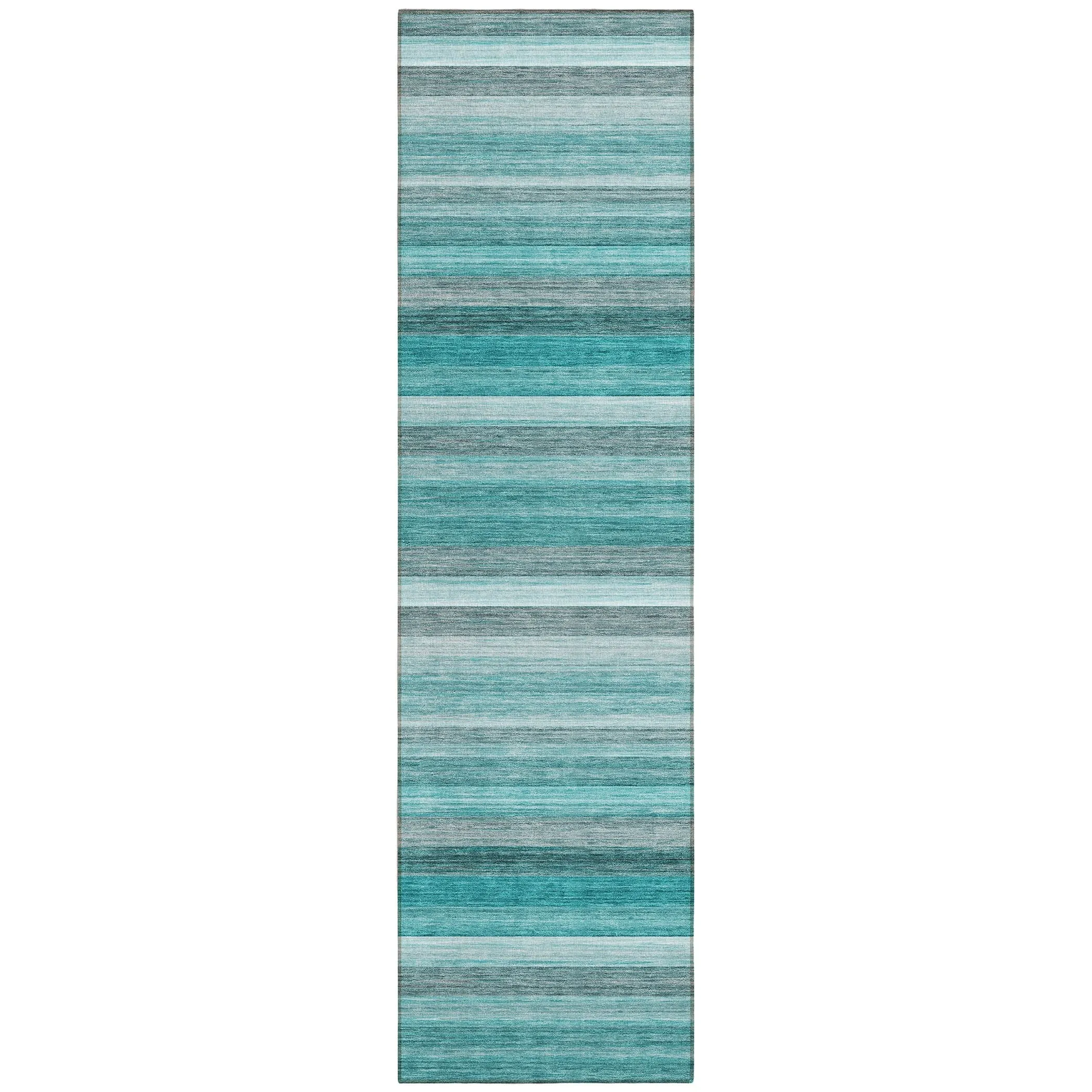 Machine Washable Indoor/ Outdoor Ombre Stripes Chantille Rug