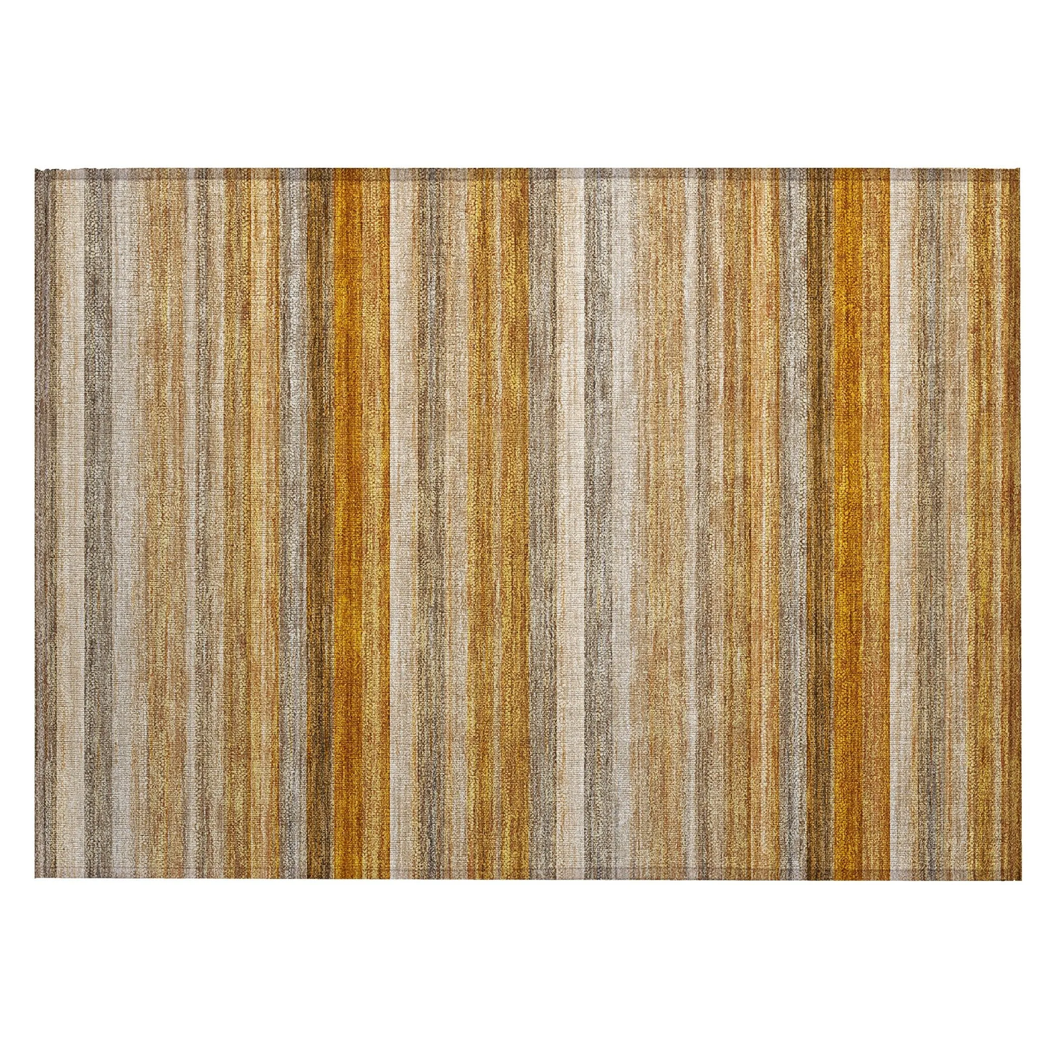 Machine Washable Indoor/ Outdoor Ombre Stripes Chantille Rug