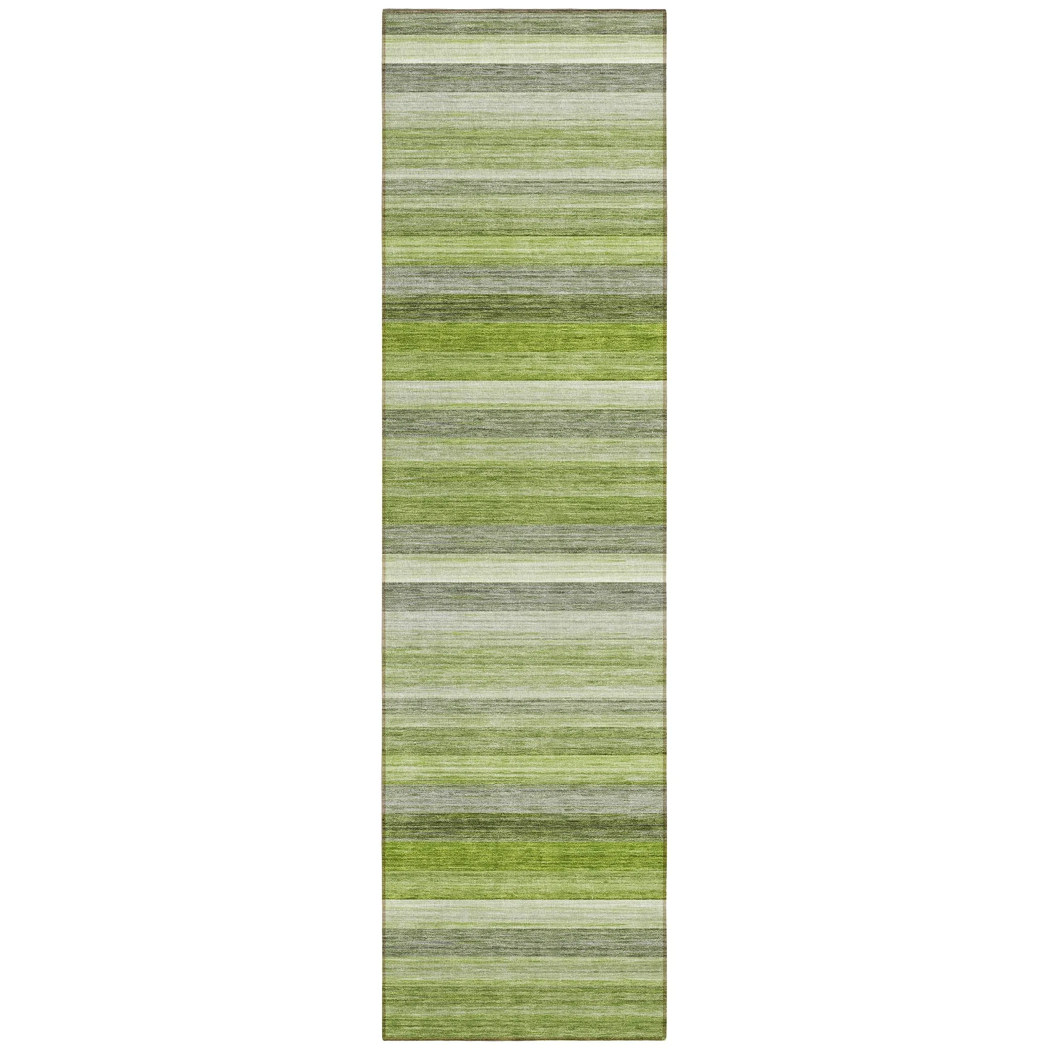 Machine Washable Indoor/ Outdoor Ombre Stripes Chantille Rug