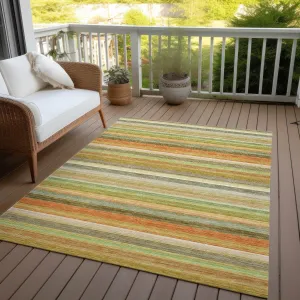 Machine Washable Indoor/ Outdoor Ombre Stripes Chantille Rug