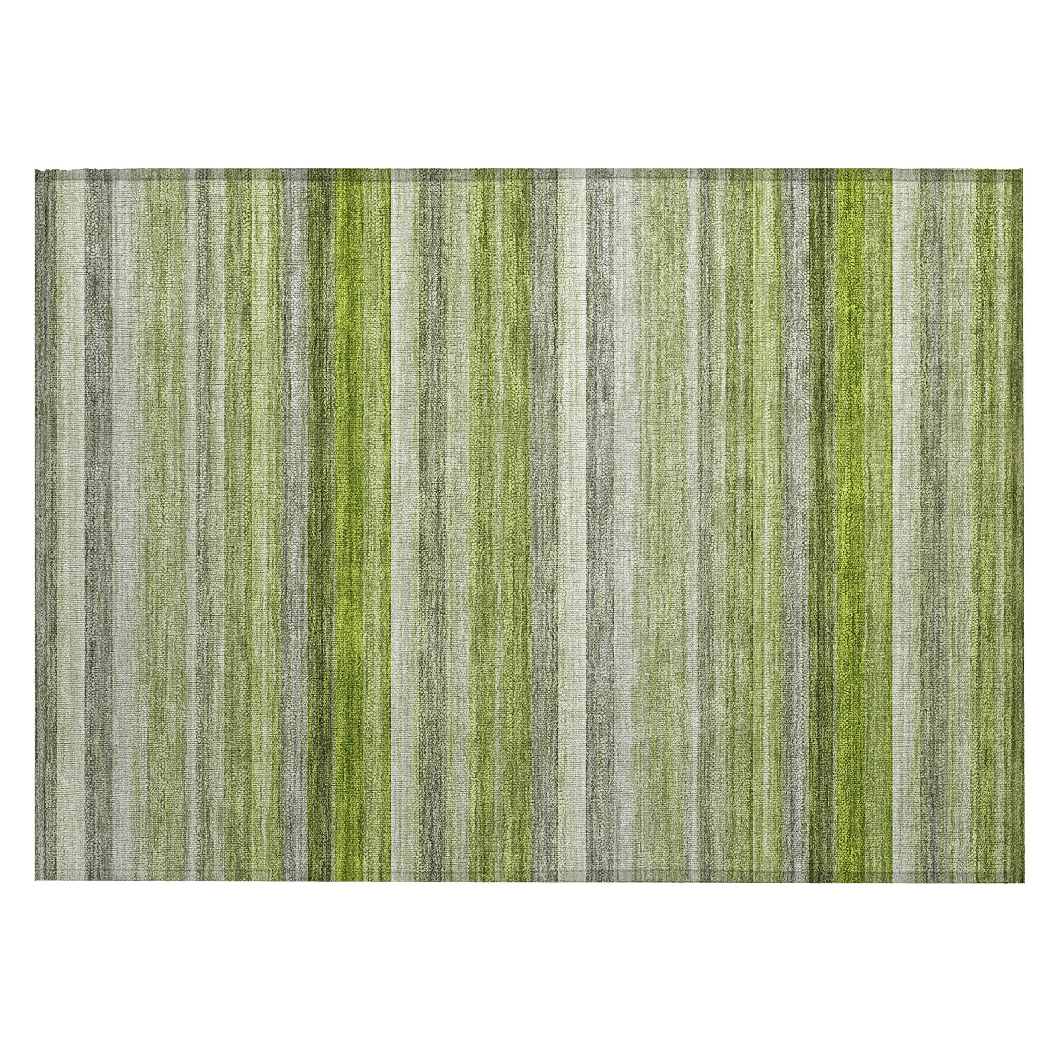 Machine Washable Indoor/ Outdoor Ombre Stripes Chantille Rug