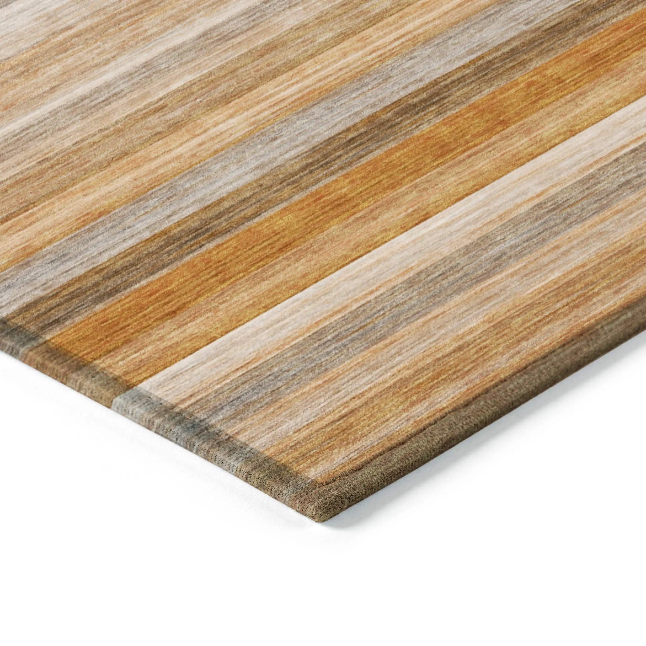 Machine Washable Indoor/ Outdoor Ombre Stripes Chantille Rug