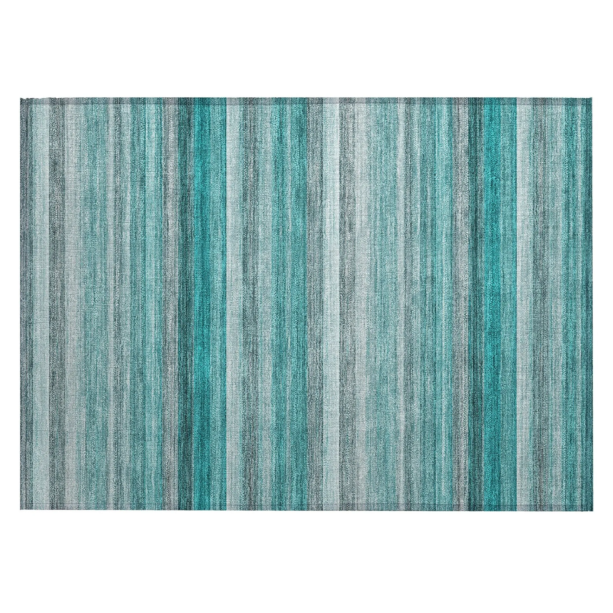 Machine Washable Indoor/ Outdoor Ombre Stripes Chantille Rug