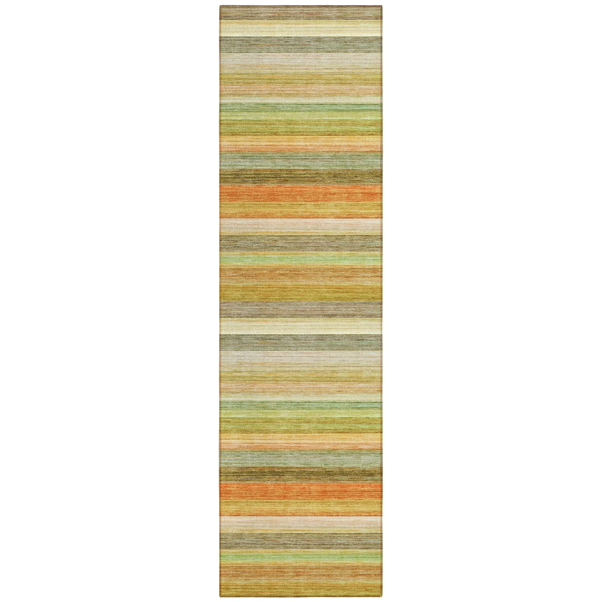 Machine Washable Indoor/ Outdoor Ombre Stripes Chantille Rug