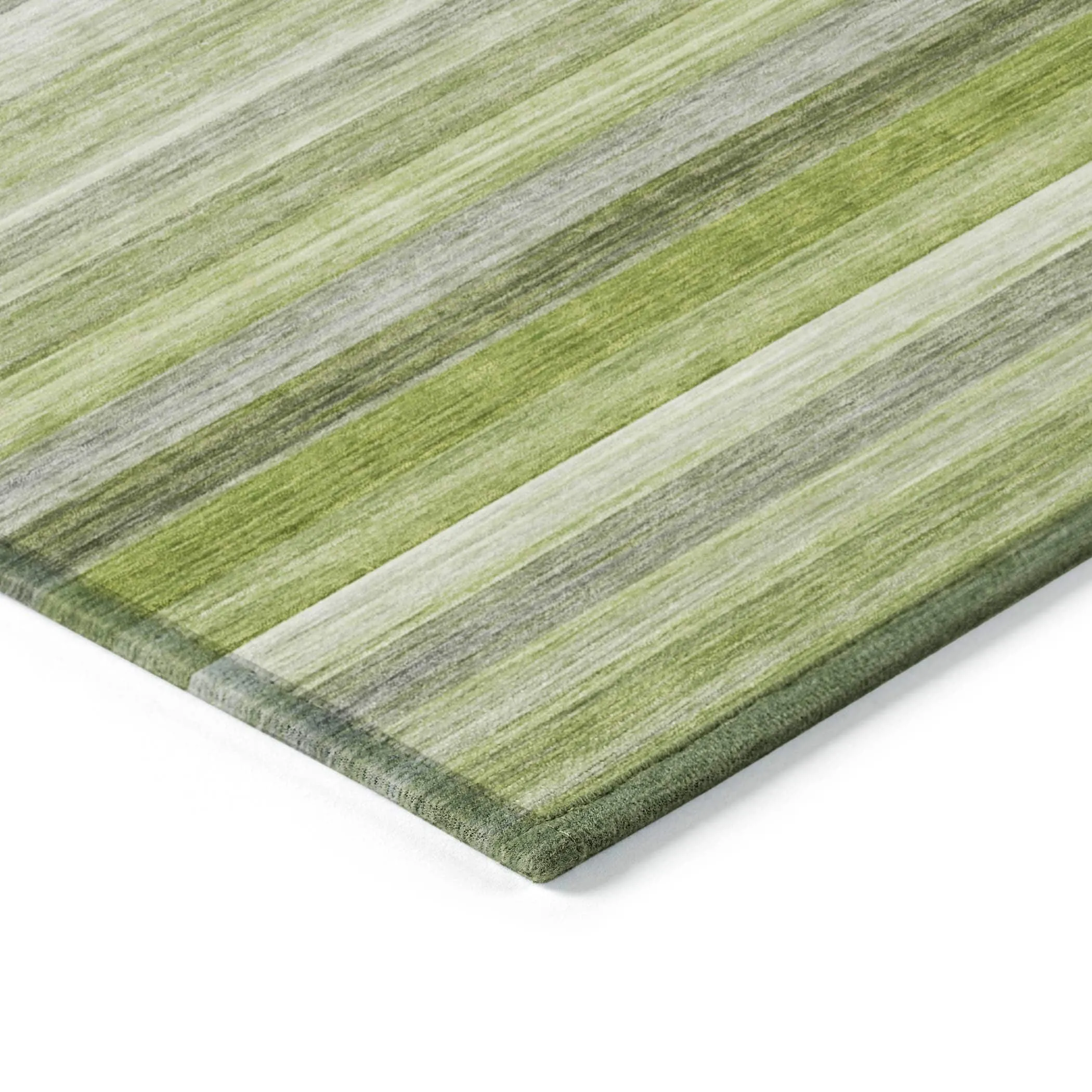 Machine Washable Indoor/ Outdoor Ombre Stripes Chantille Rug