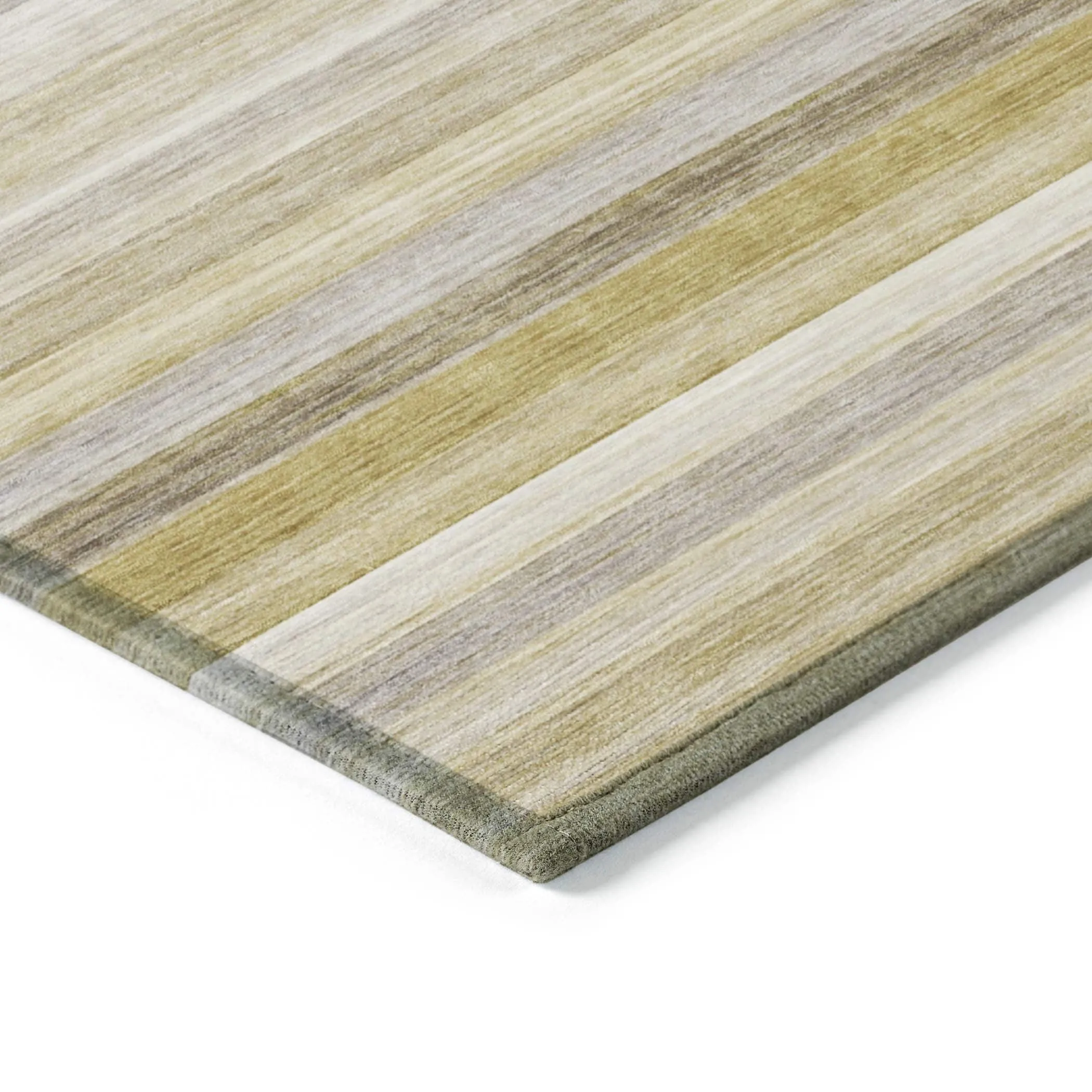 Machine Washable Indoor/ Outdoor Ombre Stripes Chantille Rug