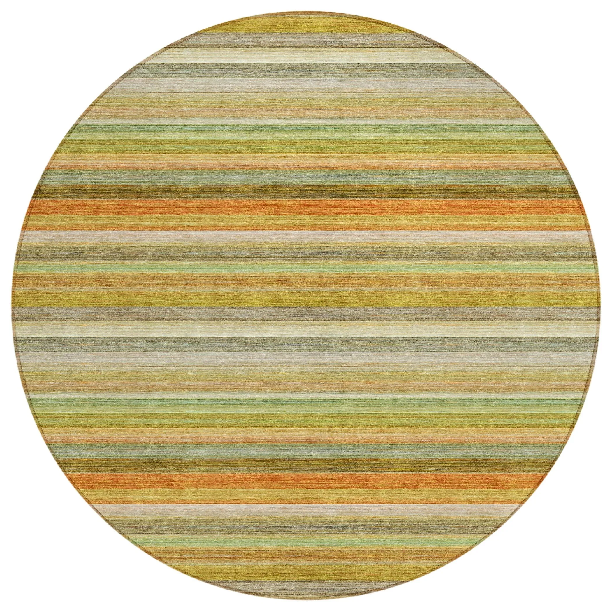 Machine Washable Indoor/ Outdoor Ombre Stripes Chantille Rug