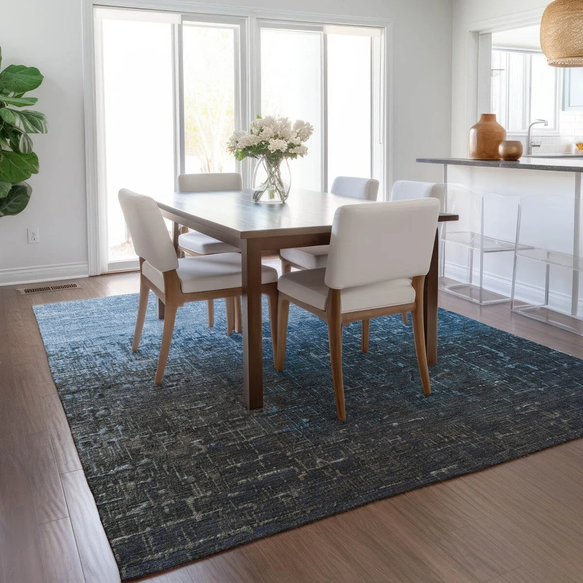Machine Washable Indoor/ Outdoor Ombre Texture Chantille Rug