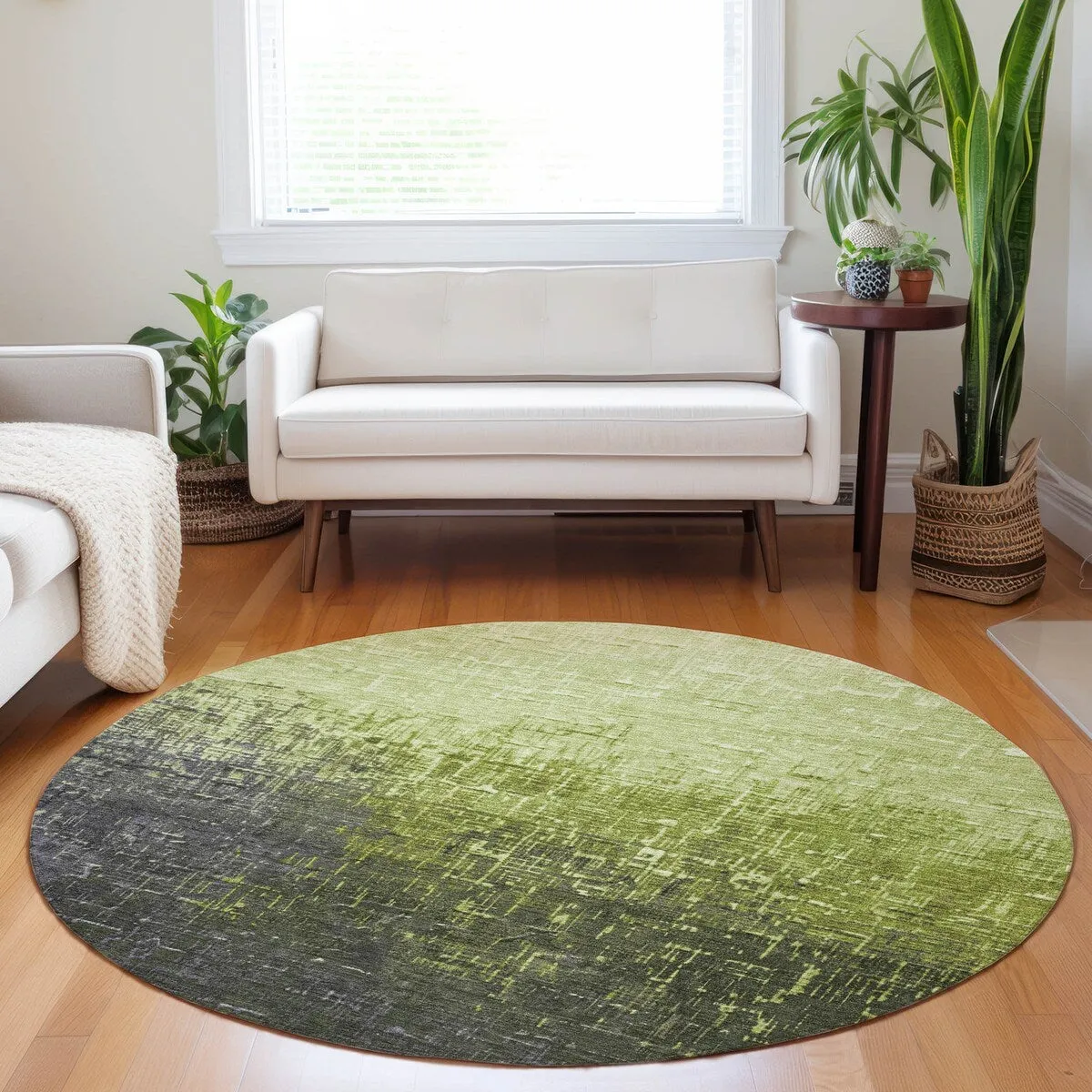 Machine Washable Indoor/ Outdoor Ombre Texture Chantille Rug