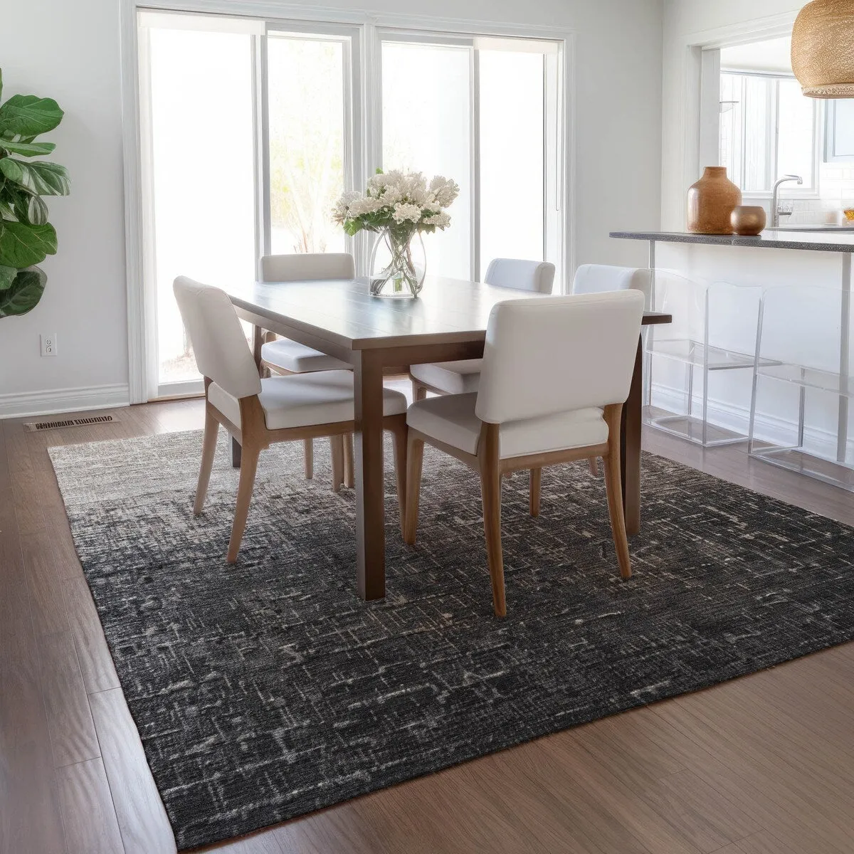 Machine Washable Indoor/ Outdoor Ombre Texture Chantille Rug