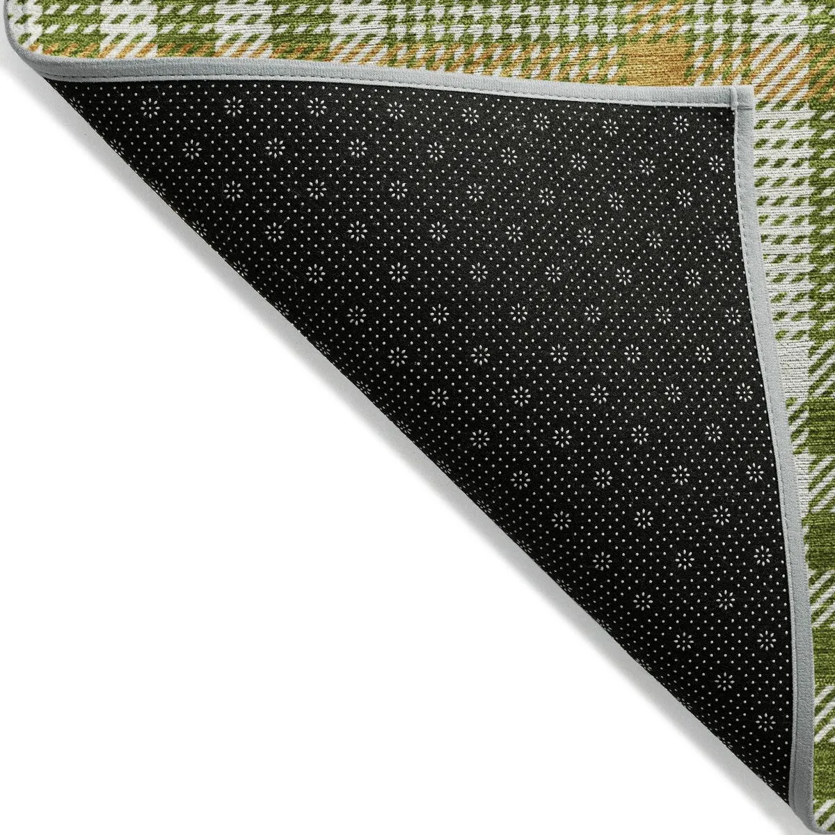 Machine Washable Indoor/ Outdoor Plaid Chantille Rug