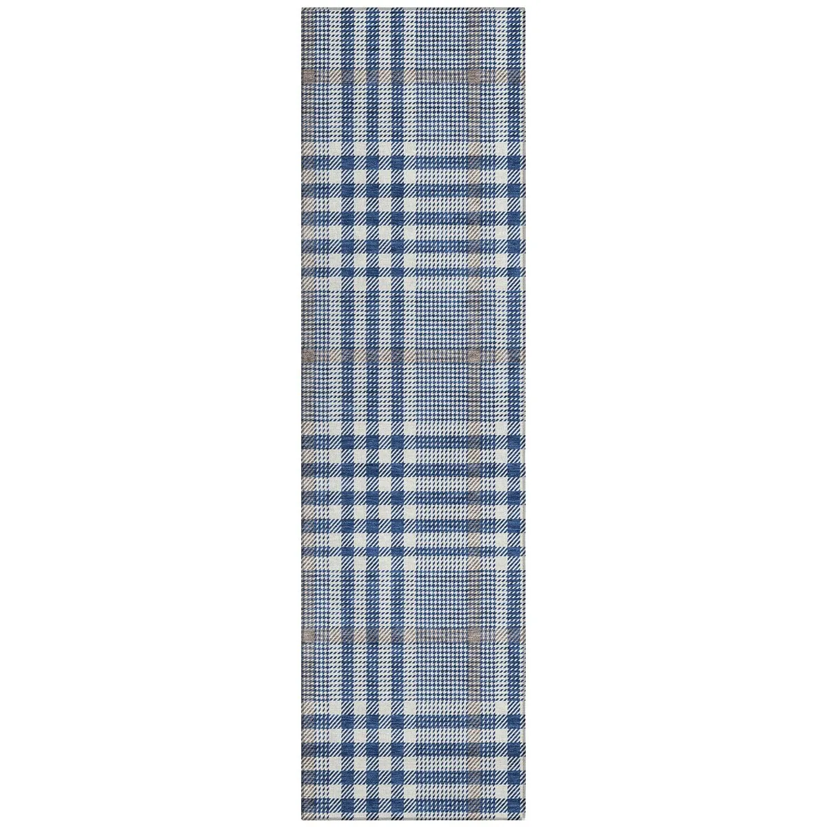 Machine Washable Indoor/ Outdoor Plaid Chantille Rug