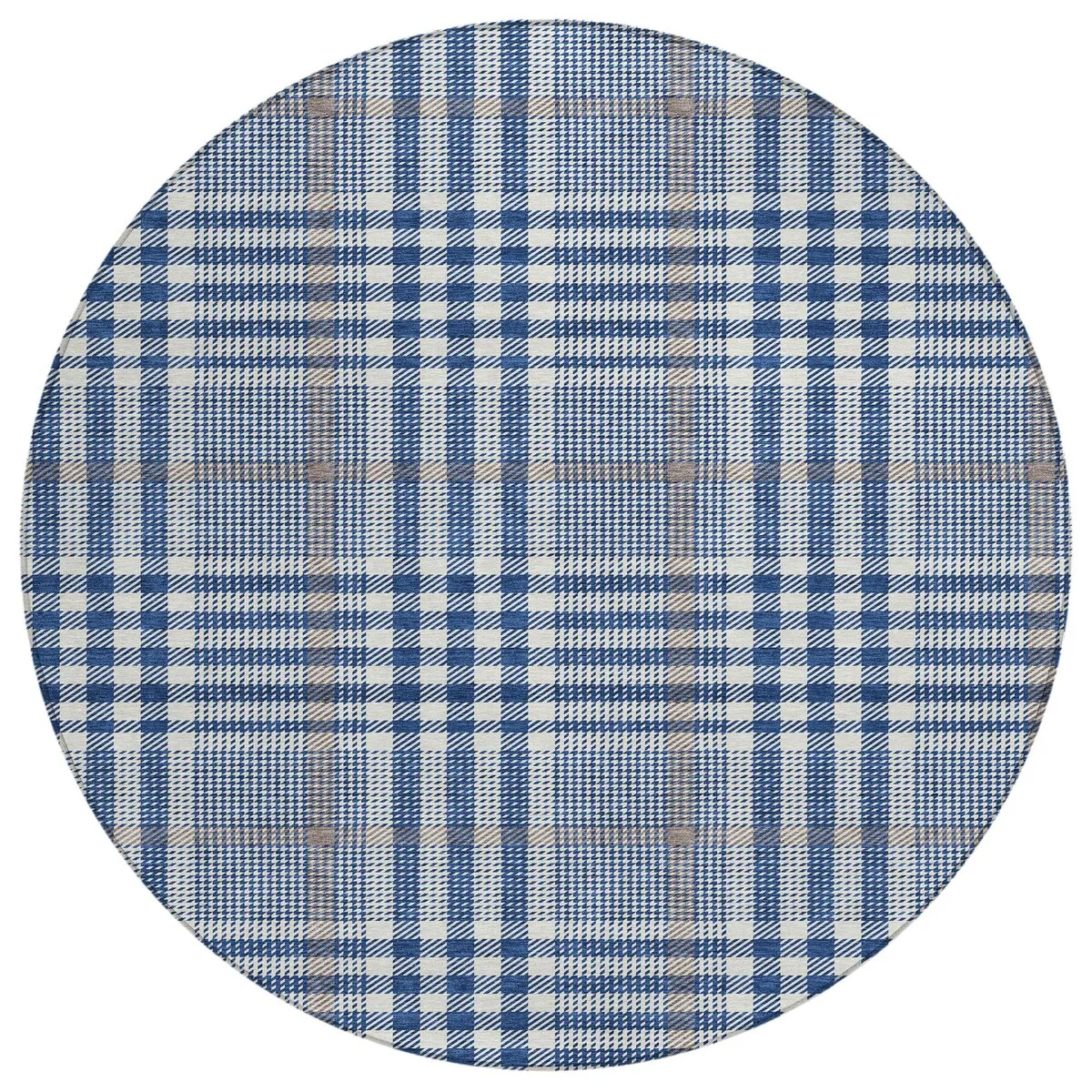 Machine Washable Indoor/ Outdoor Plaid Chantille Rug