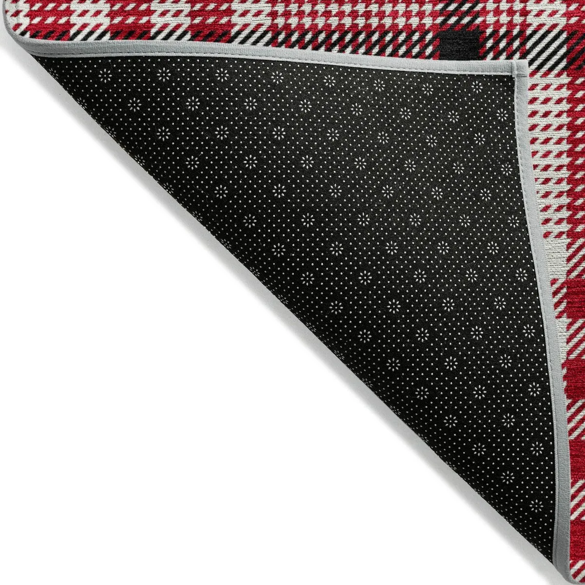 Machine Washable Indoor/ Outdoor Plaid Chantille Rug