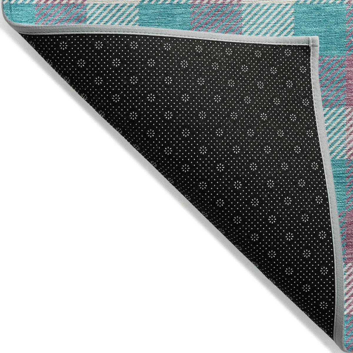Machine Washable Indoor/ Outdoor Plaid Chantille Rug
