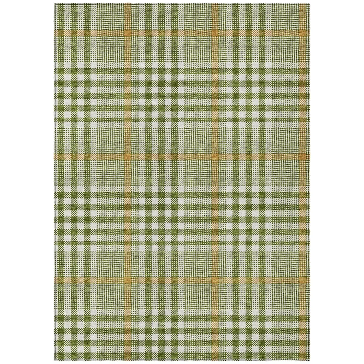 Machine Washable Indoor/ Outdoor Plaid Chantille Rug