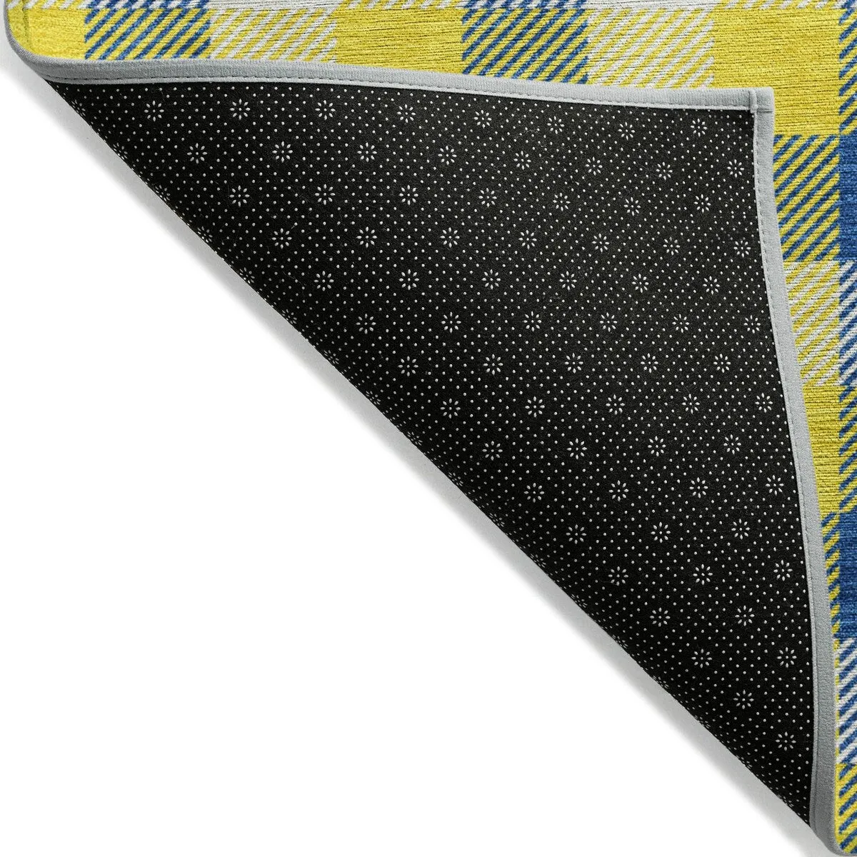Machine Washable Indoor/ Outdoor Plaid Chantille Rug