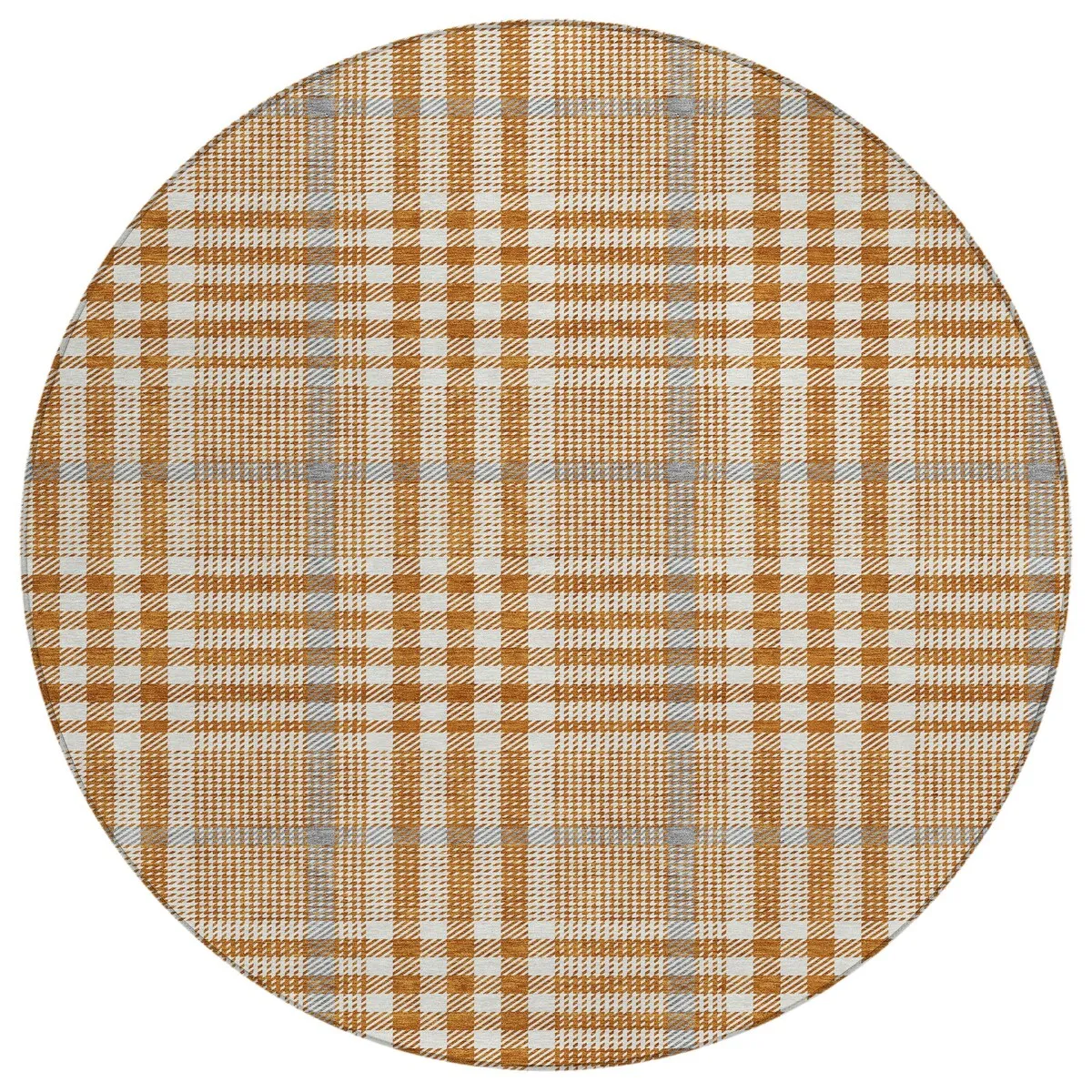 Machine Washable Indoor/ Outdoor Plaid Chantille Rug