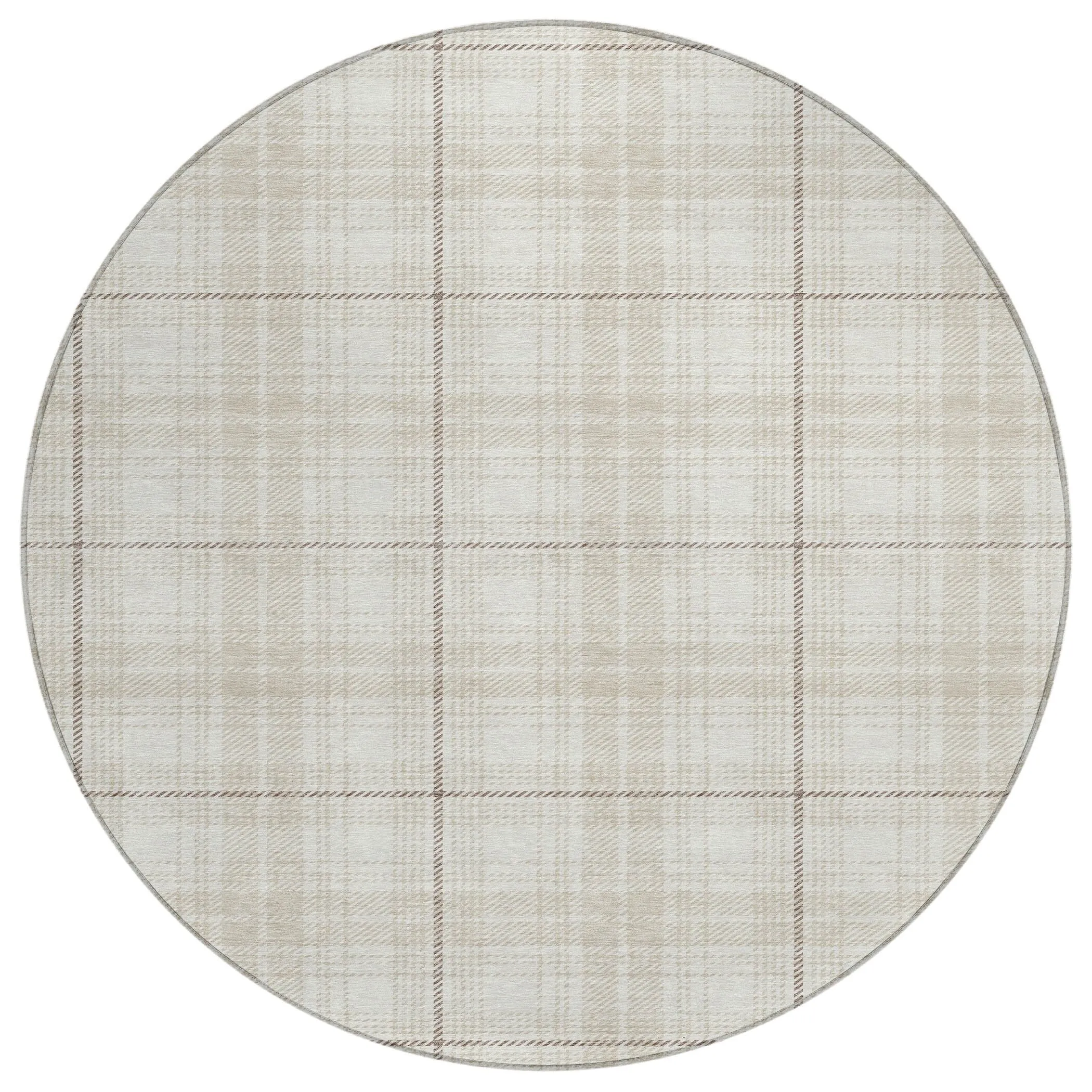 Machine Washable Indoor/ Outdoor Plaid Chantille Rug