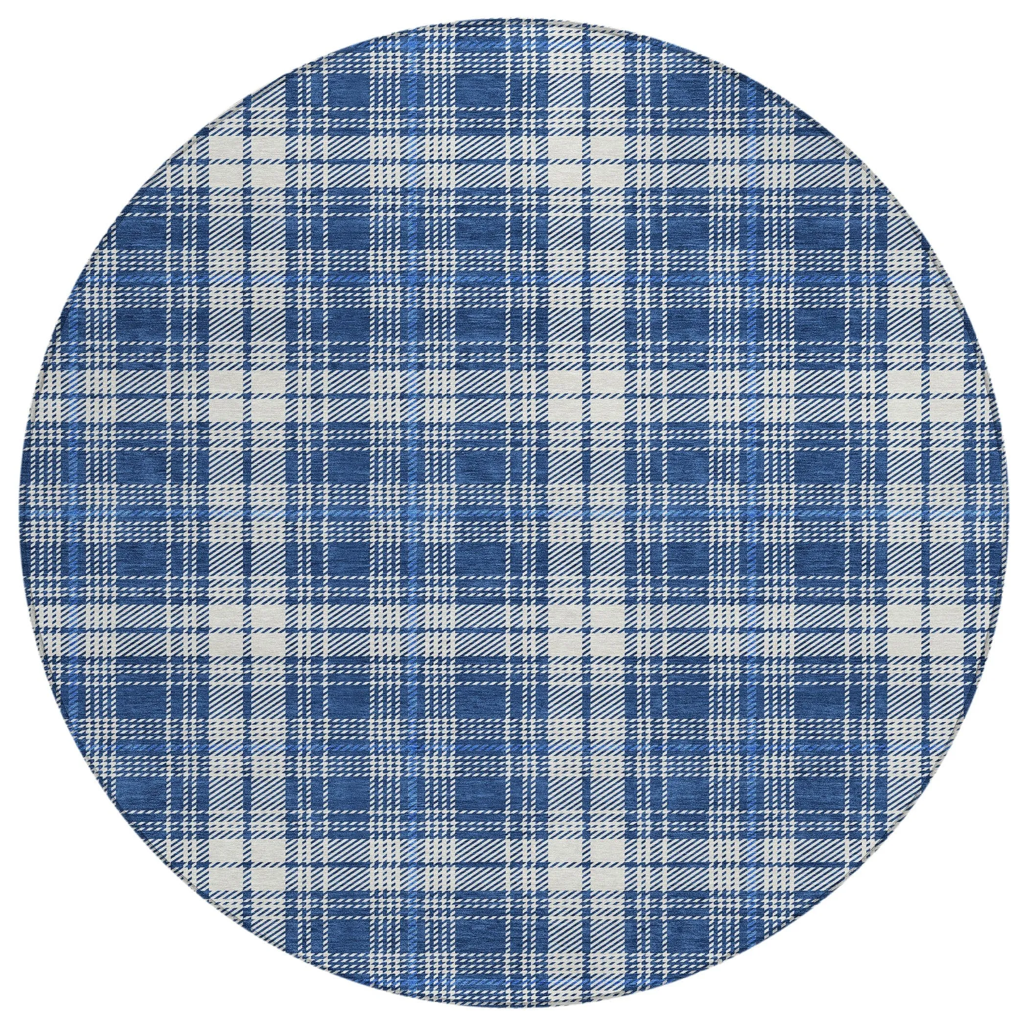 Machine Washable Indoor/ Outdoor Plaid Chantille Rug