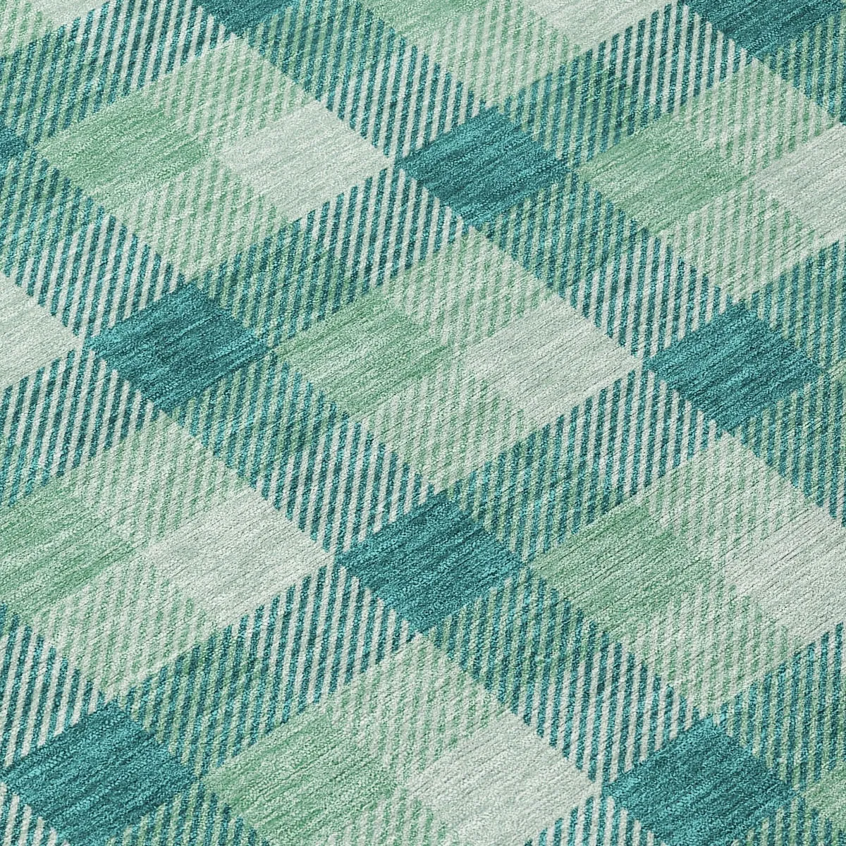 Machine Washable Indoor/ Outdoor Plaid Chantille Rug