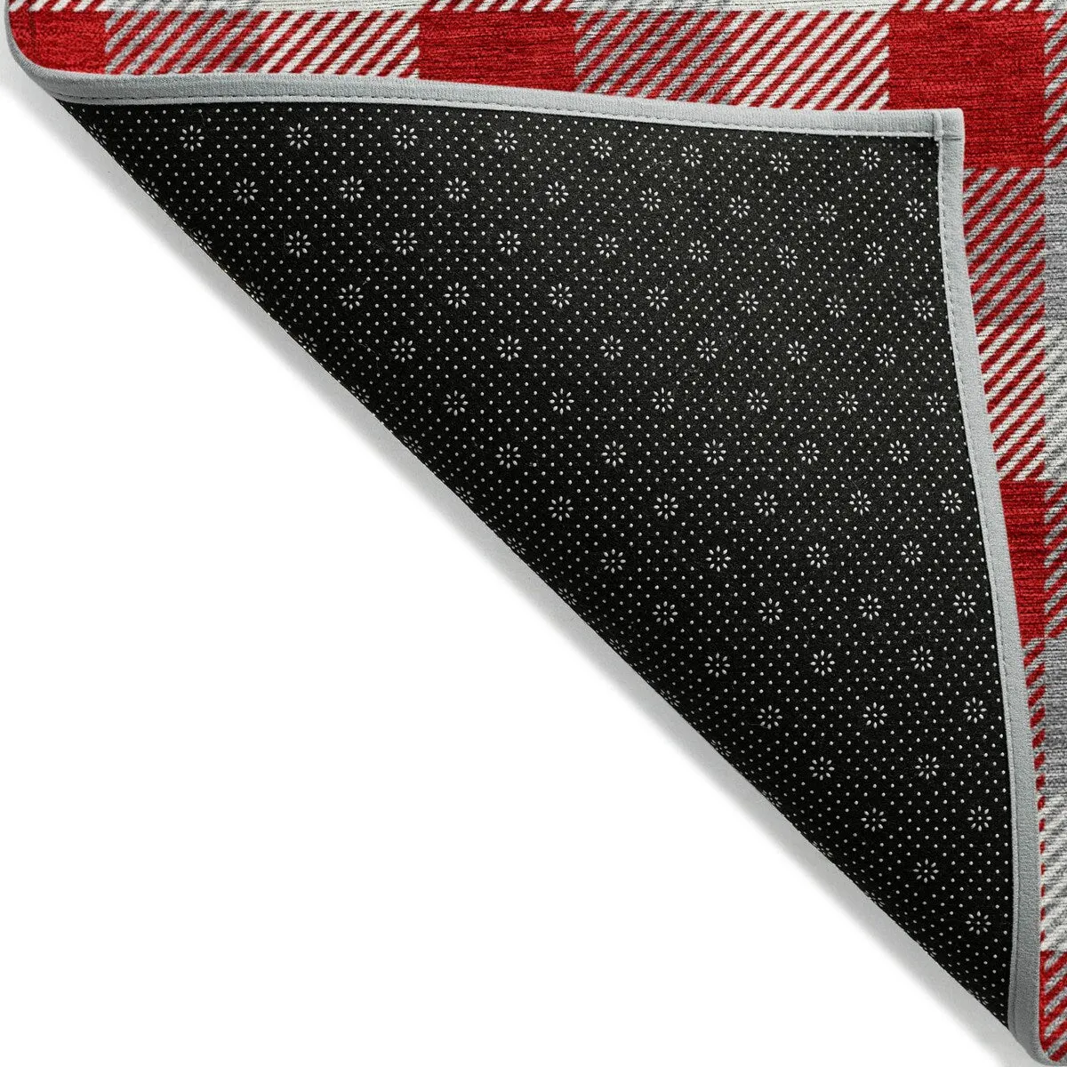 Machine Washable Indoor/ Outdoor Plaid Chantille Rug