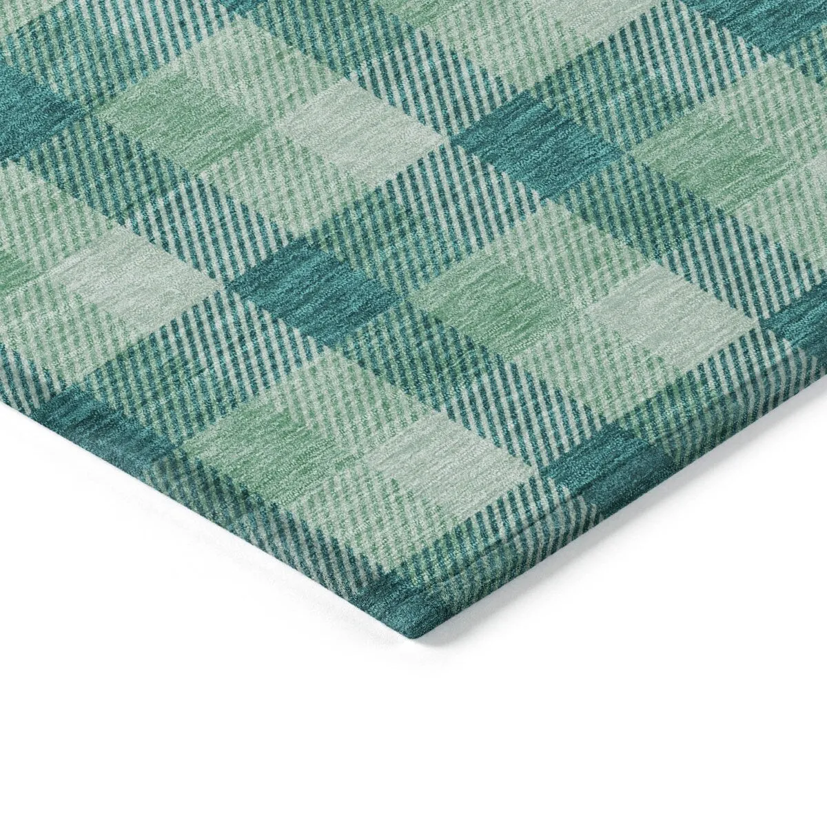 Machine Washable Indoor/ Outdoor Plaid Chantille Rug