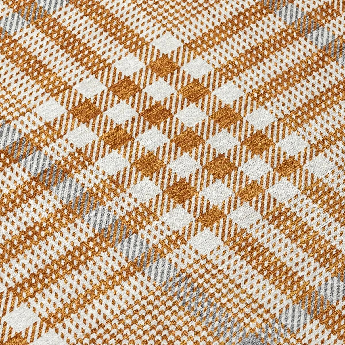 Machine Washable Indoor/ Outdoor Plaid Chantille Rug