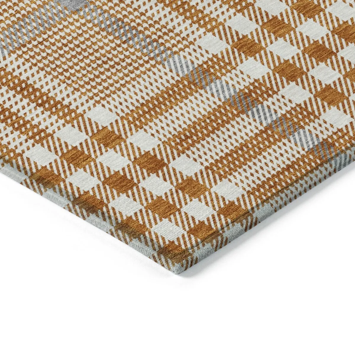 Machine Washable Indoor/ Outdoor Plaid Chantille Rug