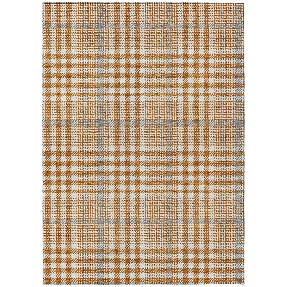 Machine Washable Indoor/ Outdoor Plaid Chantille Rug