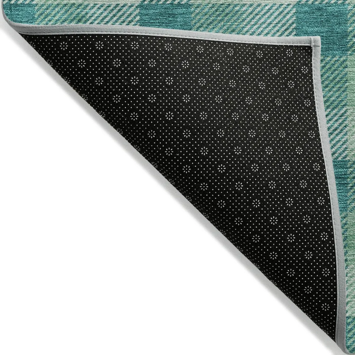 Machine Washable Indoor/ Outdoor Plaid Chantille Rug