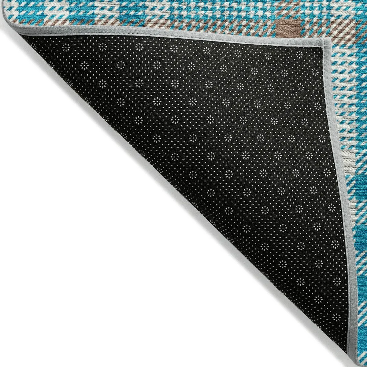 Machine Washable Indoor/ Outdoor Plaid Chantille Rug