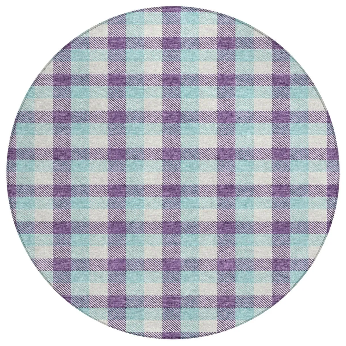 Machine Washable Indoor/ Outdoor Plaid Chantille Rug