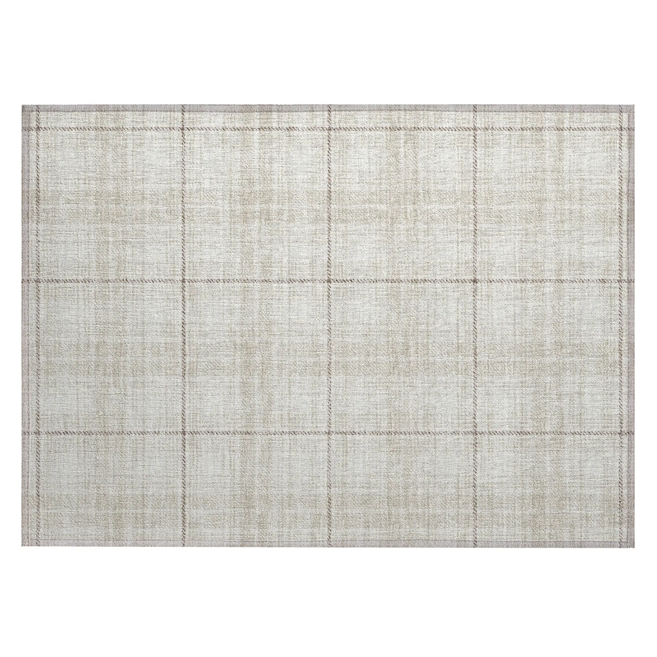 Machine Washable Indoor/ Outdoor Plaid Chantille Rug