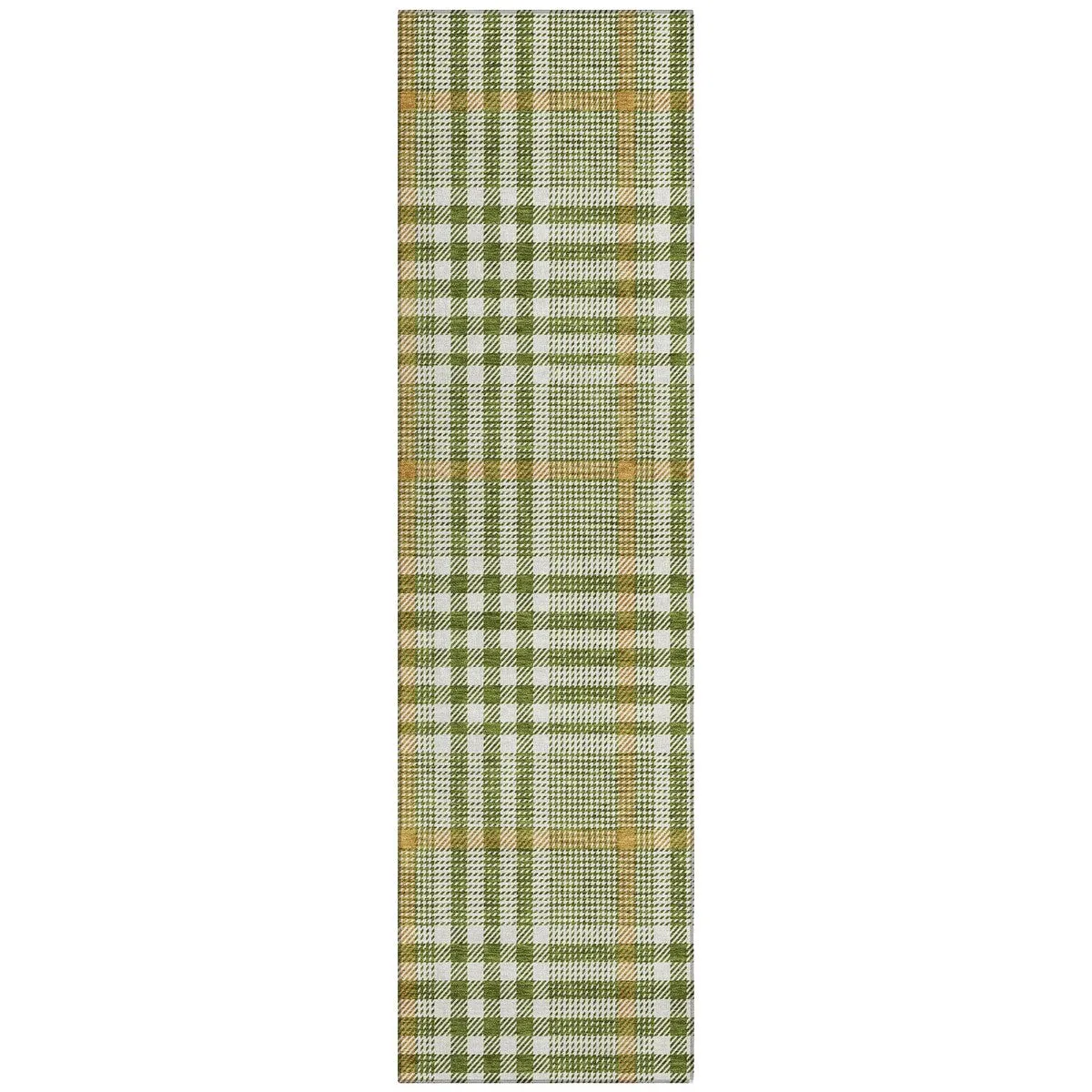 Machine Washable Indoor/ Outdoor Plaid Chantille Rug