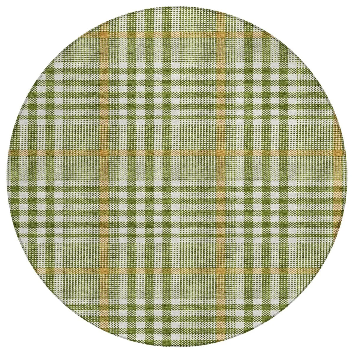 Machine Washable Indoor/ Outdoor Plaid Chantille Rug