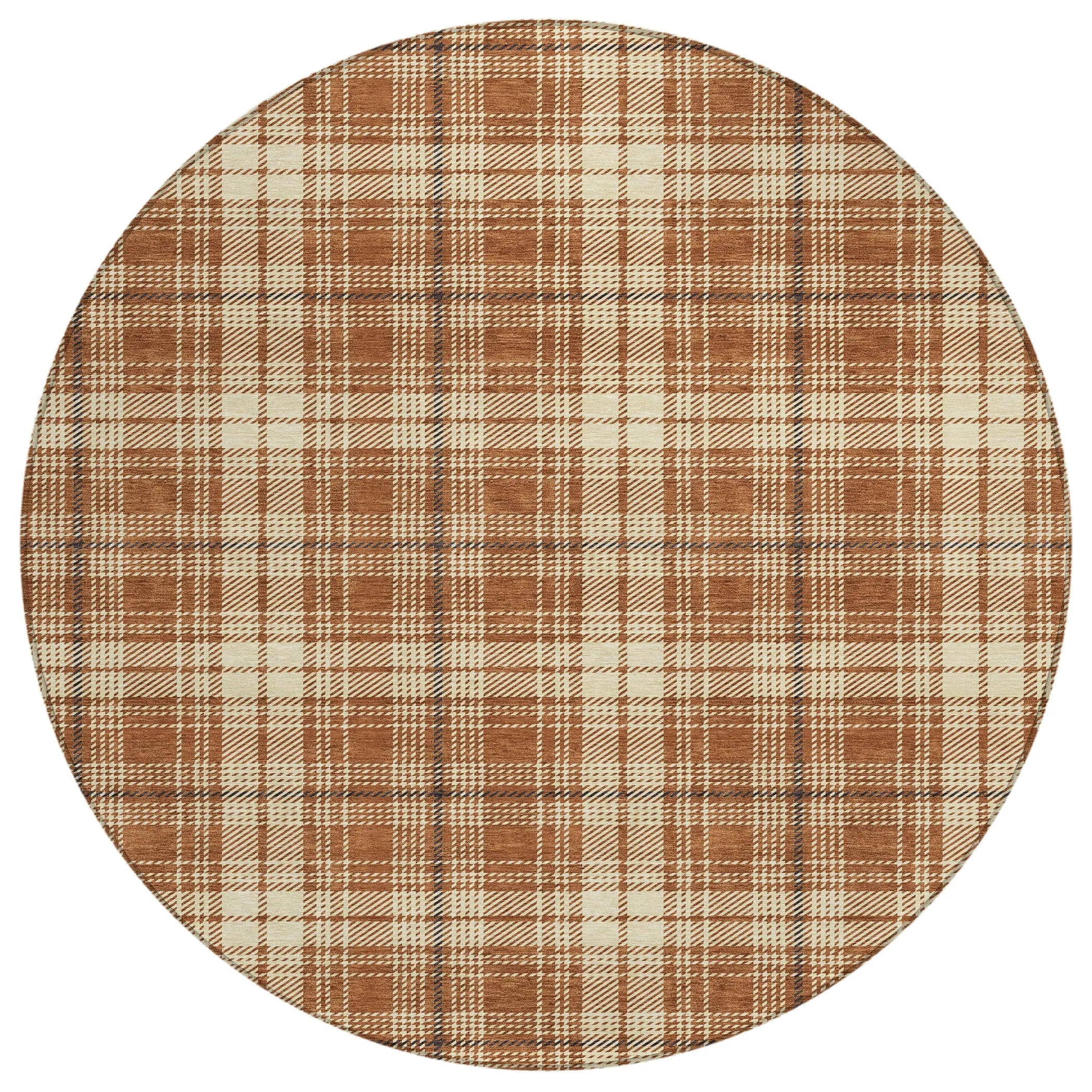 Machine Washable Indoor/ Outdoor Plaid Chantille Rug