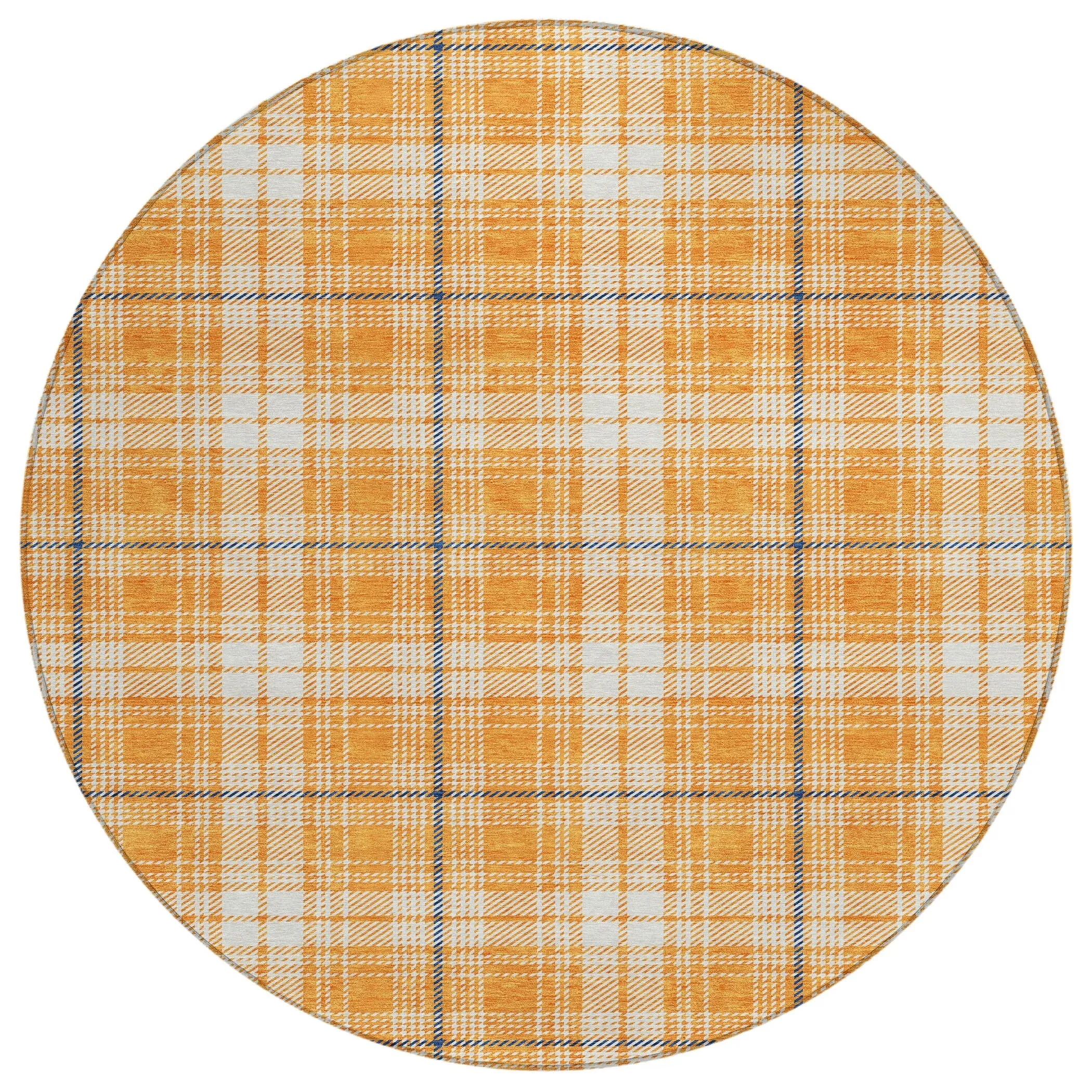 Machine Washable Indoor/ Outdoor Plaid Chantille Rug
