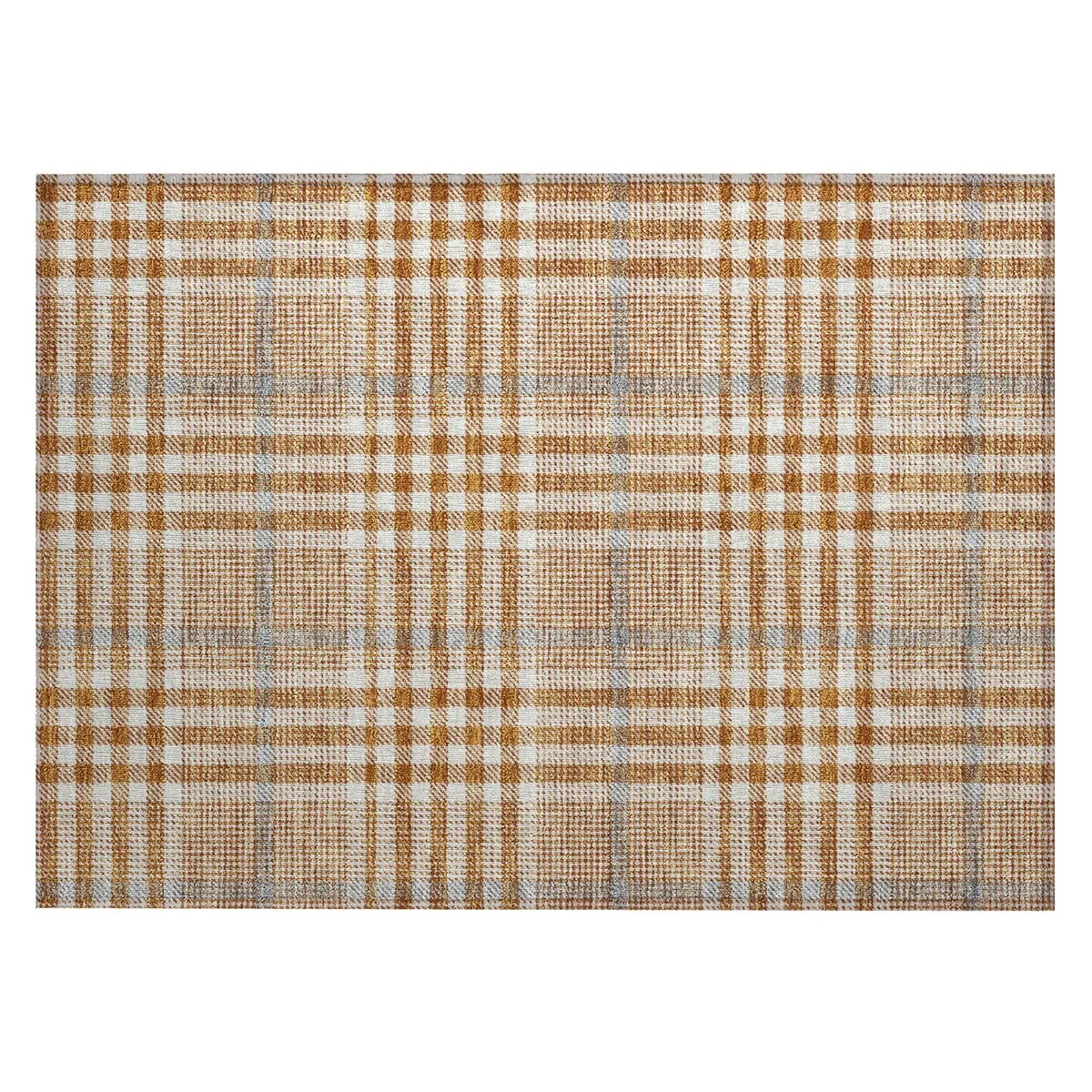 Machine Washable Indoor/ Outdoor Plaid Chantille Rug