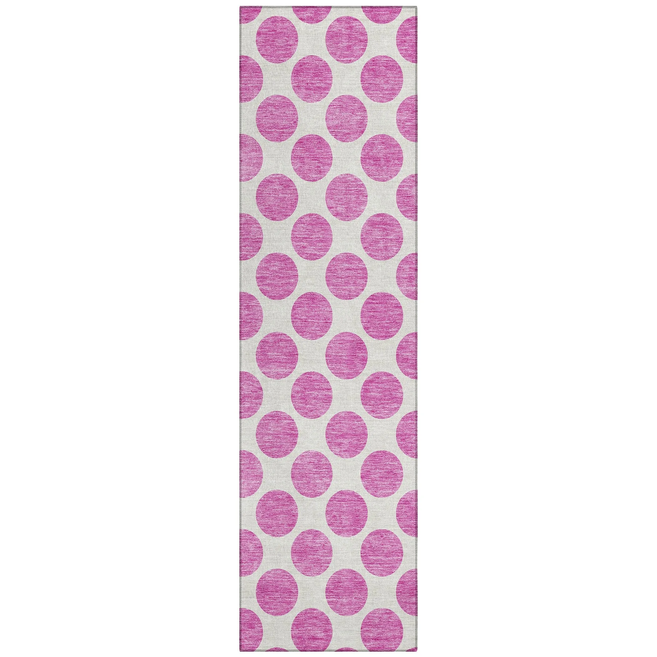 Machine Washable Indoor/ Outdoor Polka Dots Chantille Rug