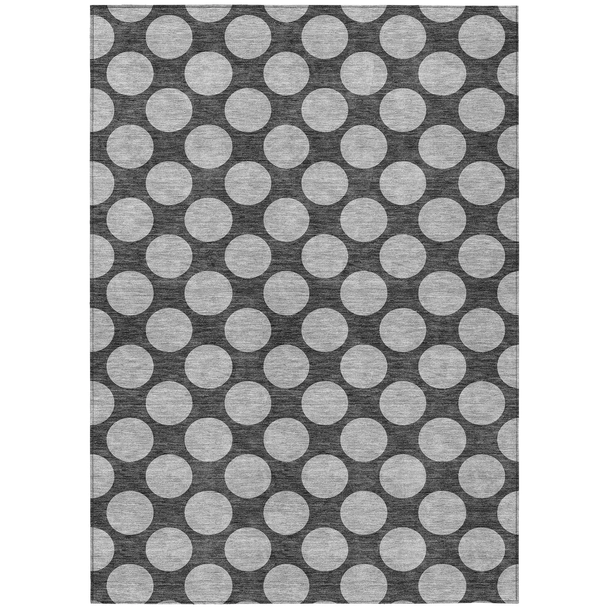 Machine Washable Indoor/ Outdoor Polka Dots Chantille Rug