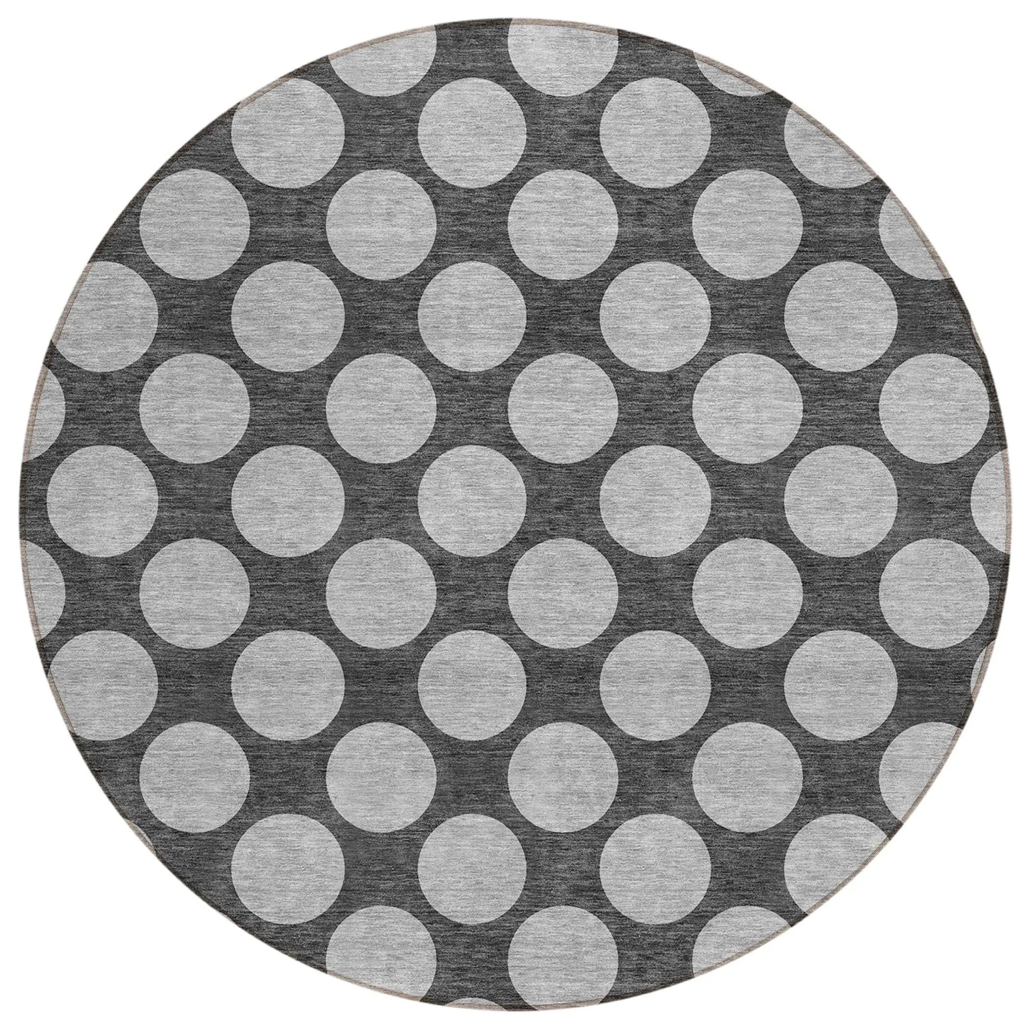 Machine Washable Indoor/ Outdoor Polka Dots Chantille Rug