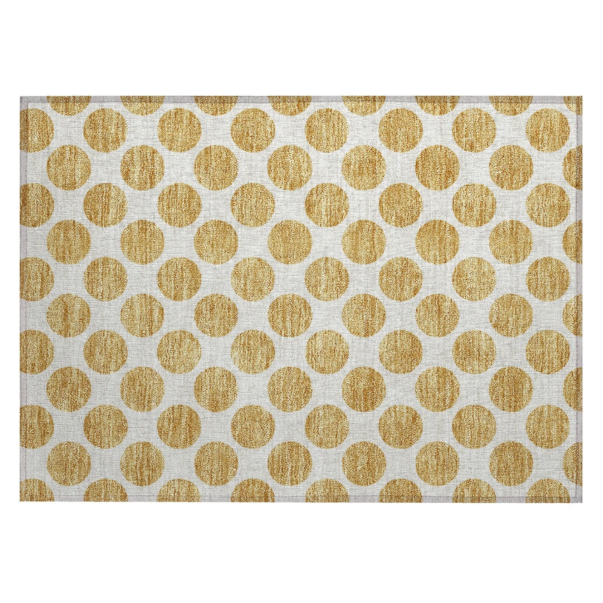 Machine Washable Indoor/ Outdoor Polka Dots Chantille Rug