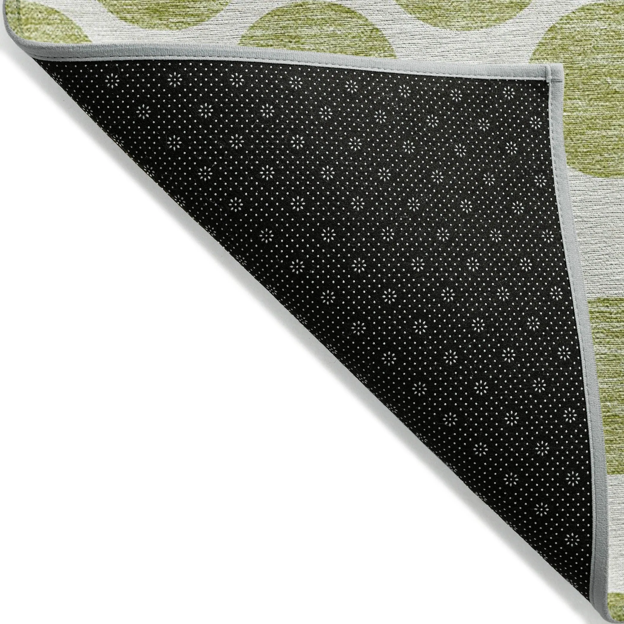Machine Washable Indoor/ Outdoor Polka Dots Chantille Rug