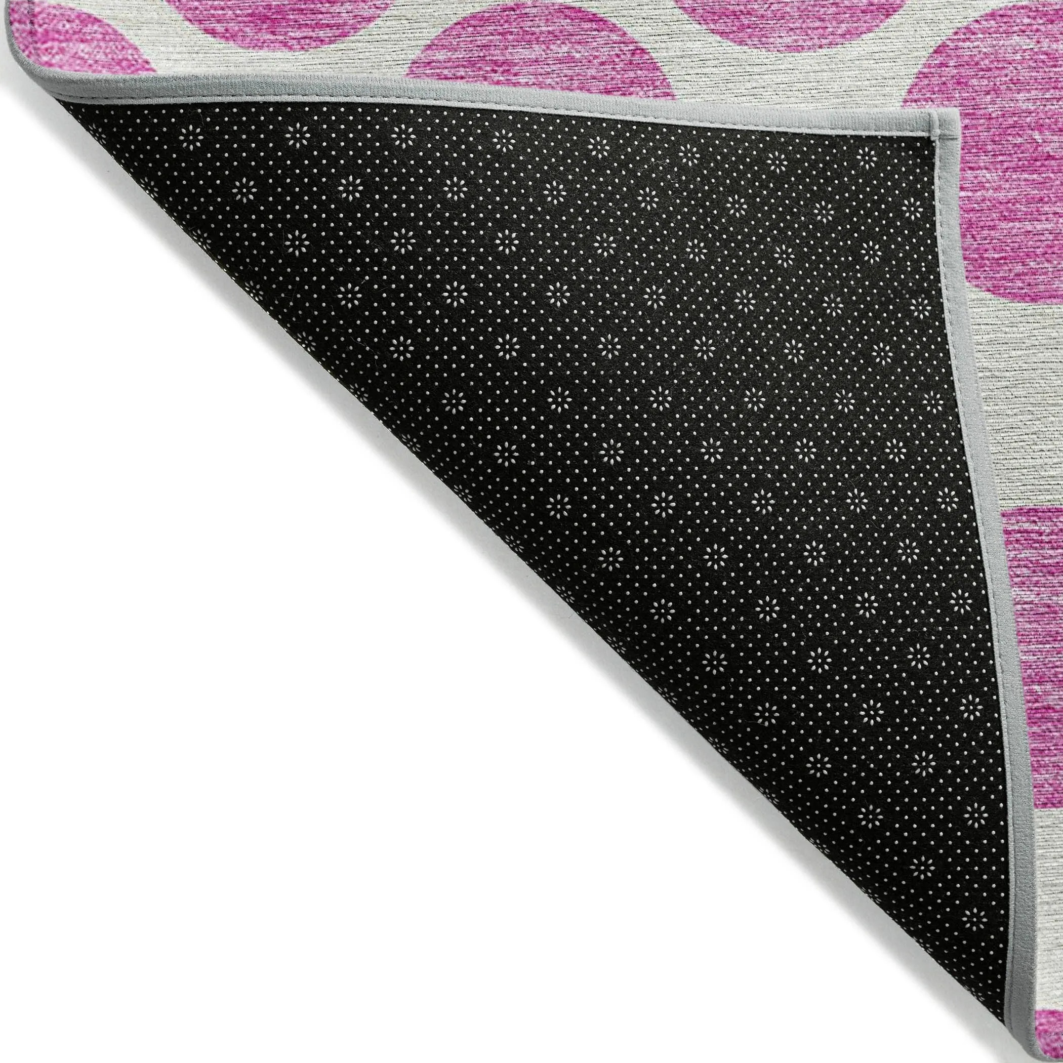 Machine Washable Indoor/ Outdoor Polka Dots Chantille Rug