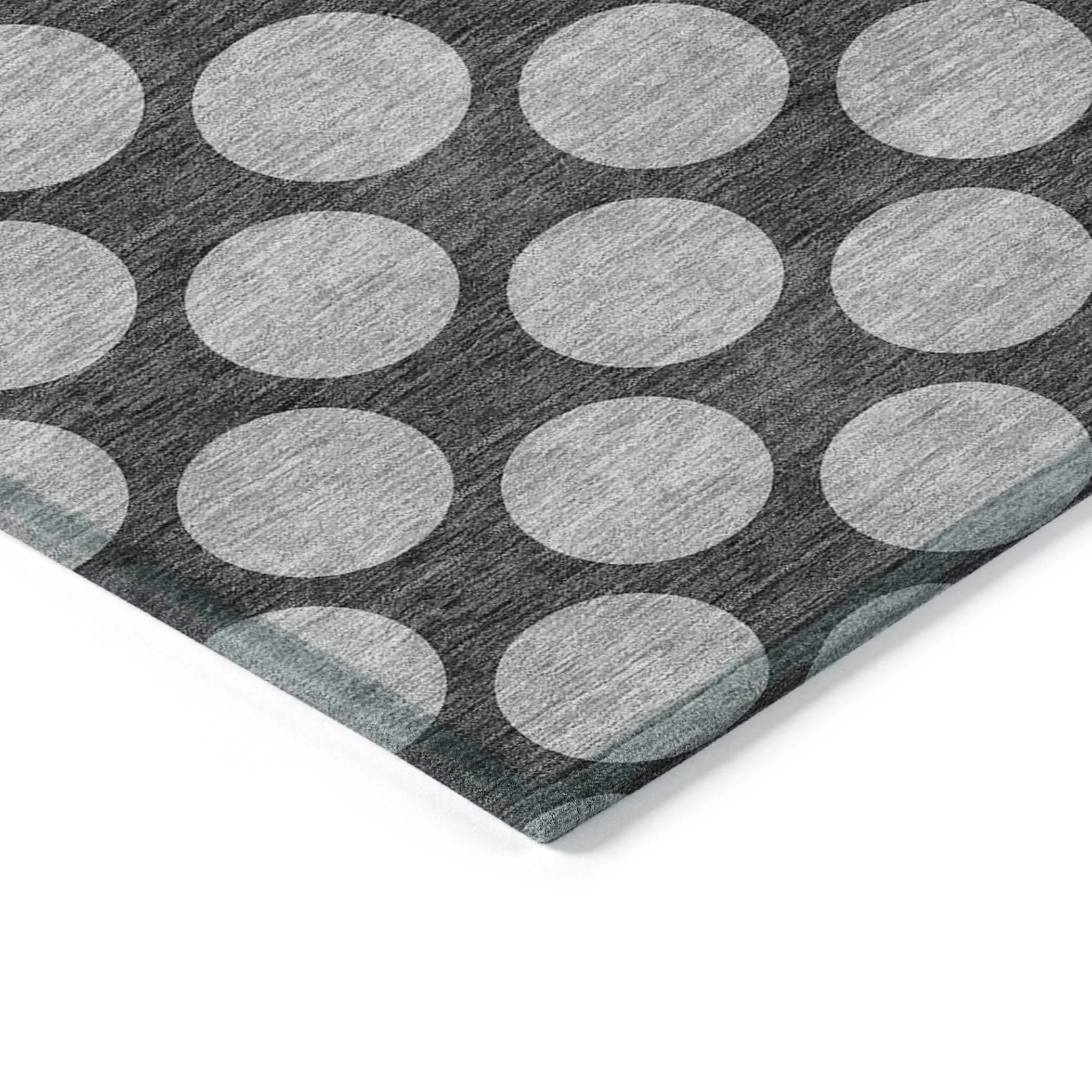 Machine Washable Indoor/ Outdoor Polka Dots Chantille Rug