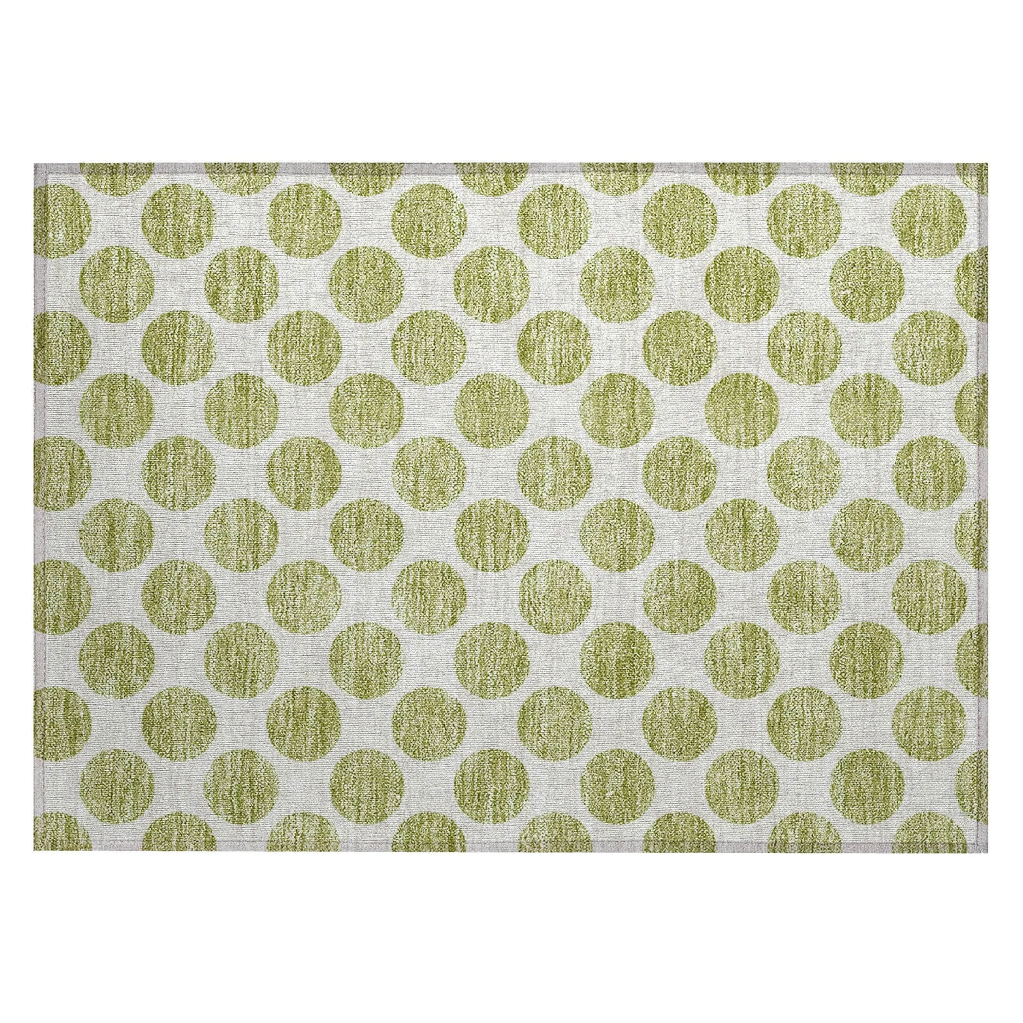 Machine Washable Indoor/ Outdoor Polka Dots Chantille Rug