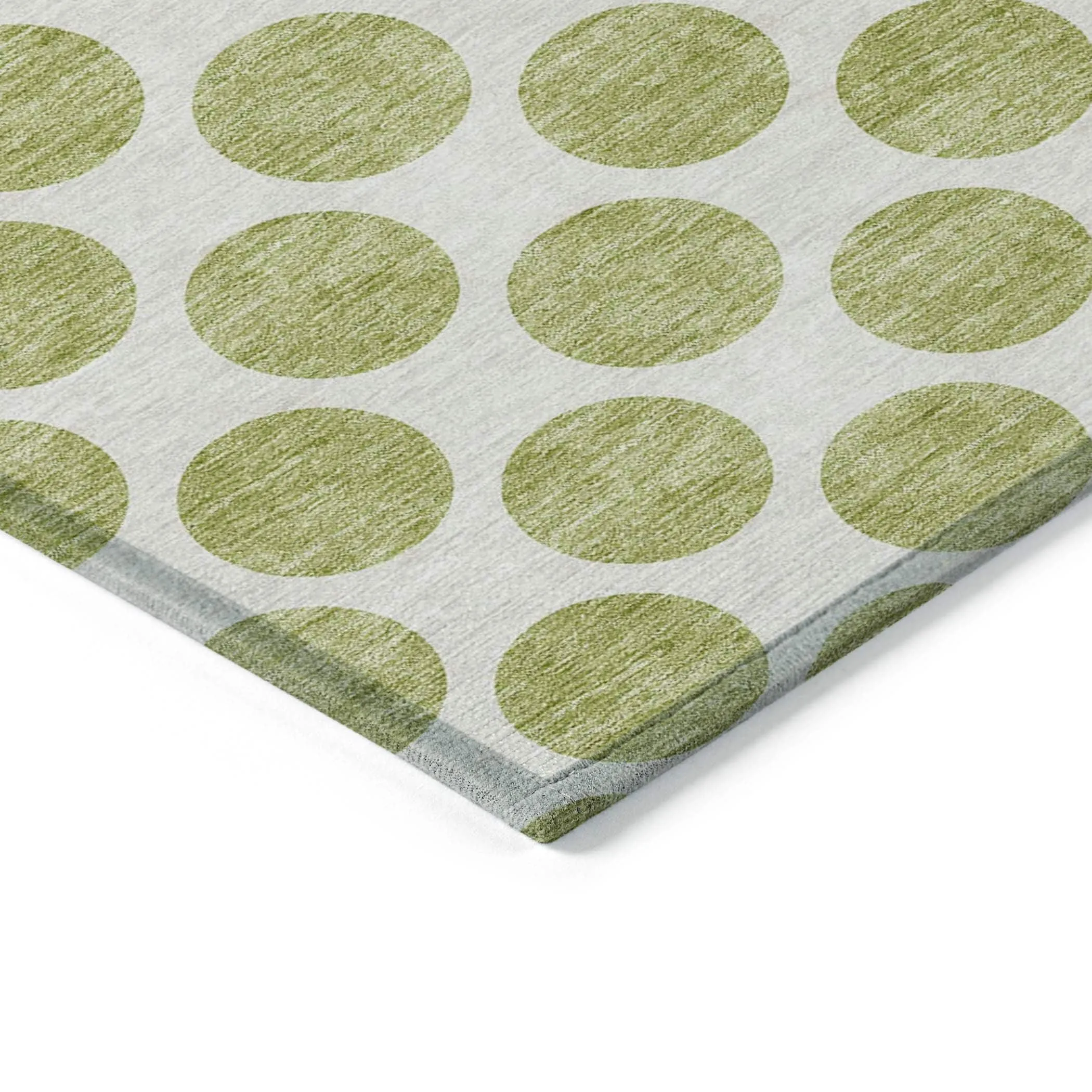 Machine Washable Indoor/ Outdoor Polka Dots Chantille Rug