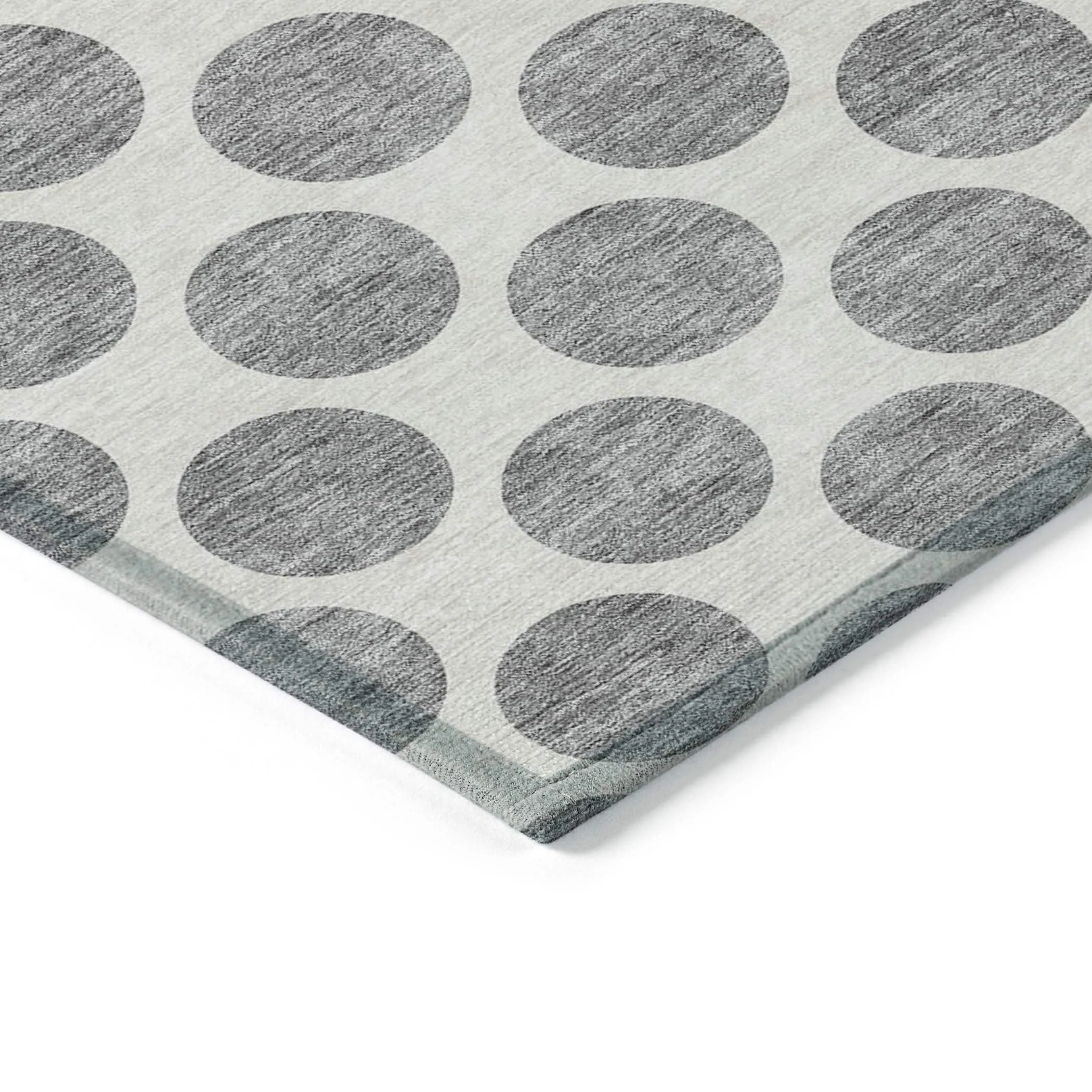 Machine Washable Indoor/ Outdoor Polka Dots Chantille Rug